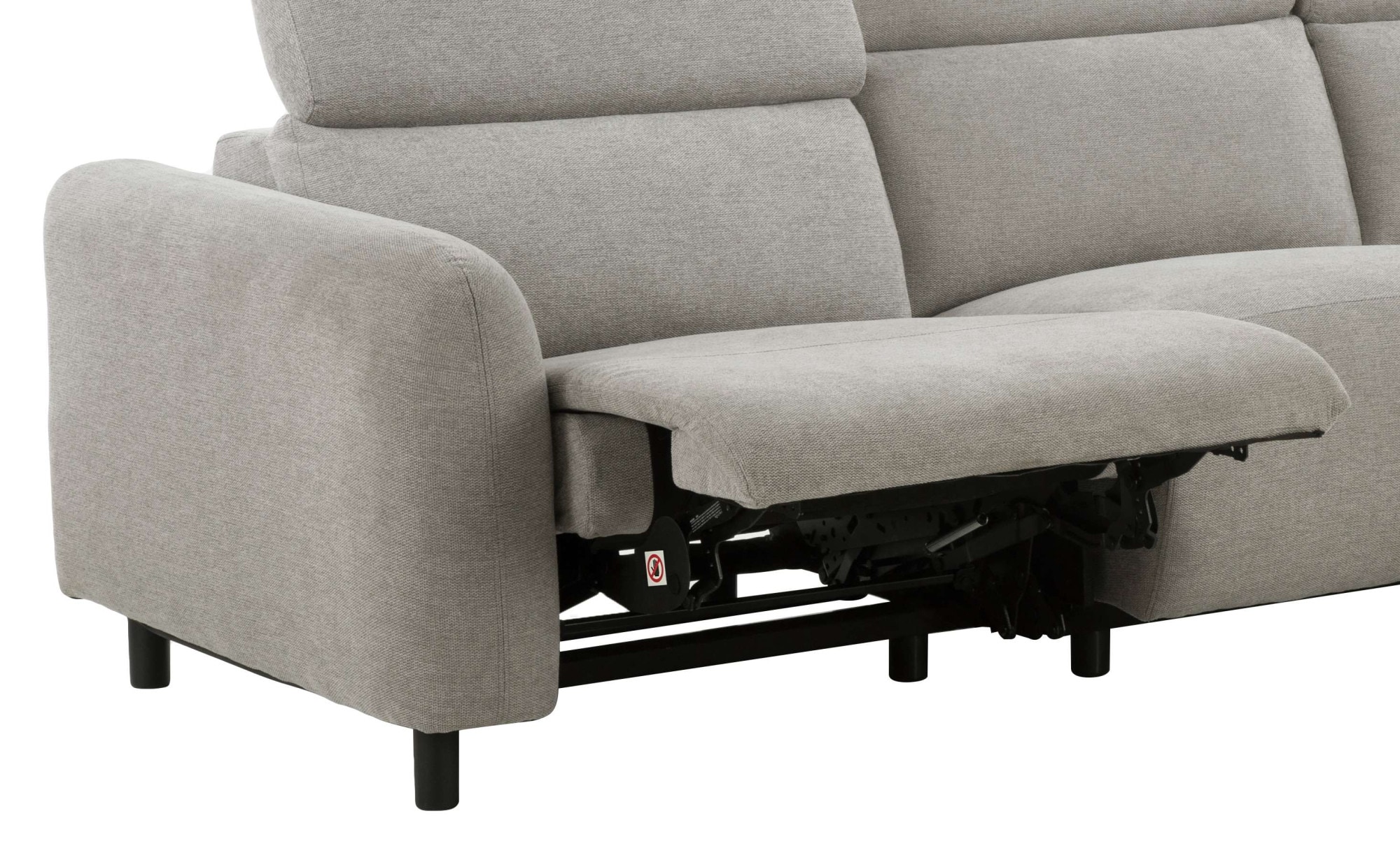 Home affaire Ecksofa »SKAANE Struktur, L-Form, 274 cm, manuelle u. elektrische Funktion,«, rundes Design, Kopfteilverstellung, Federkernpolsterung