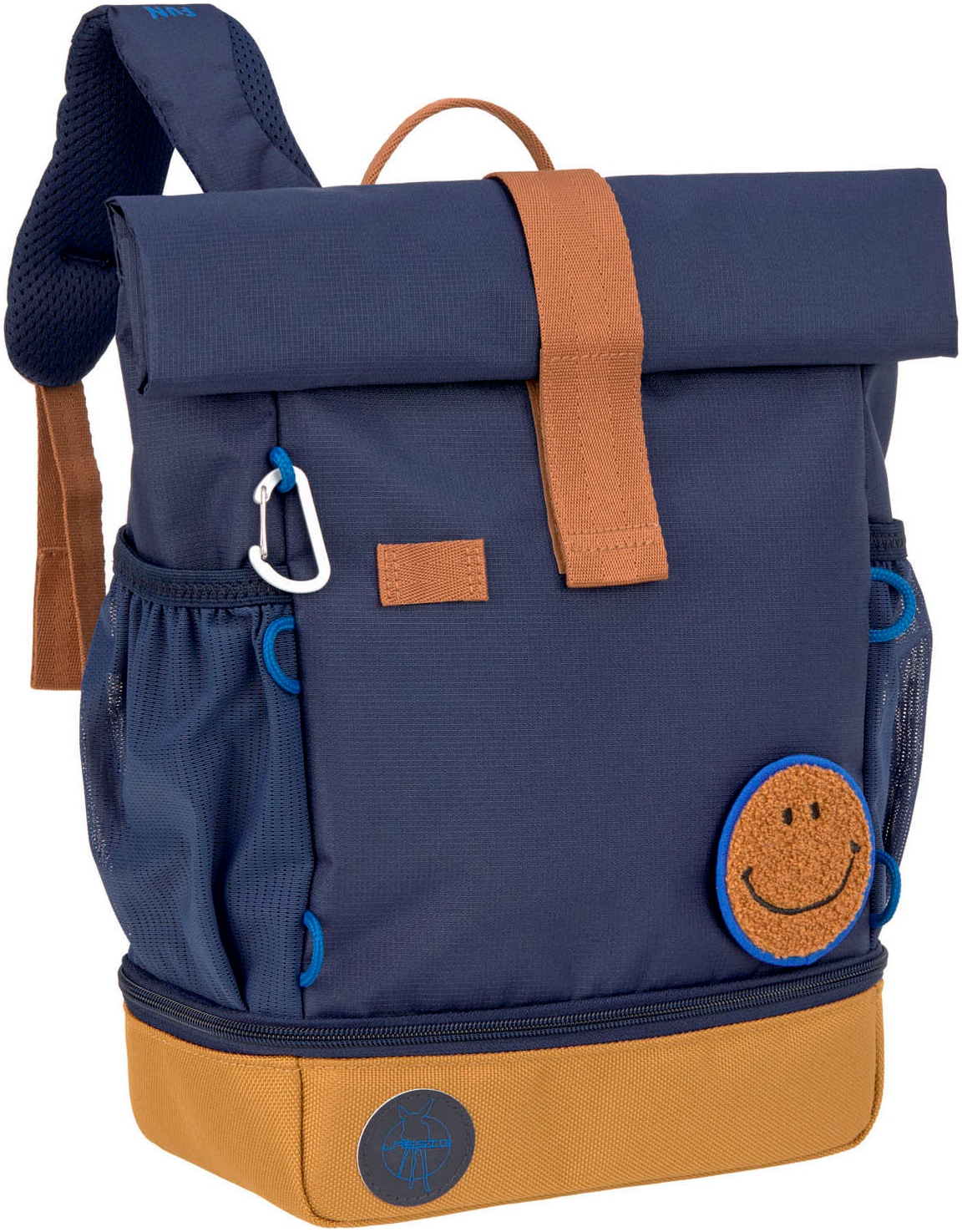 Kinderrucksack »Little Gang, Mini Rolltop Backpack, navy«, Reflektoren, aus recycelten...