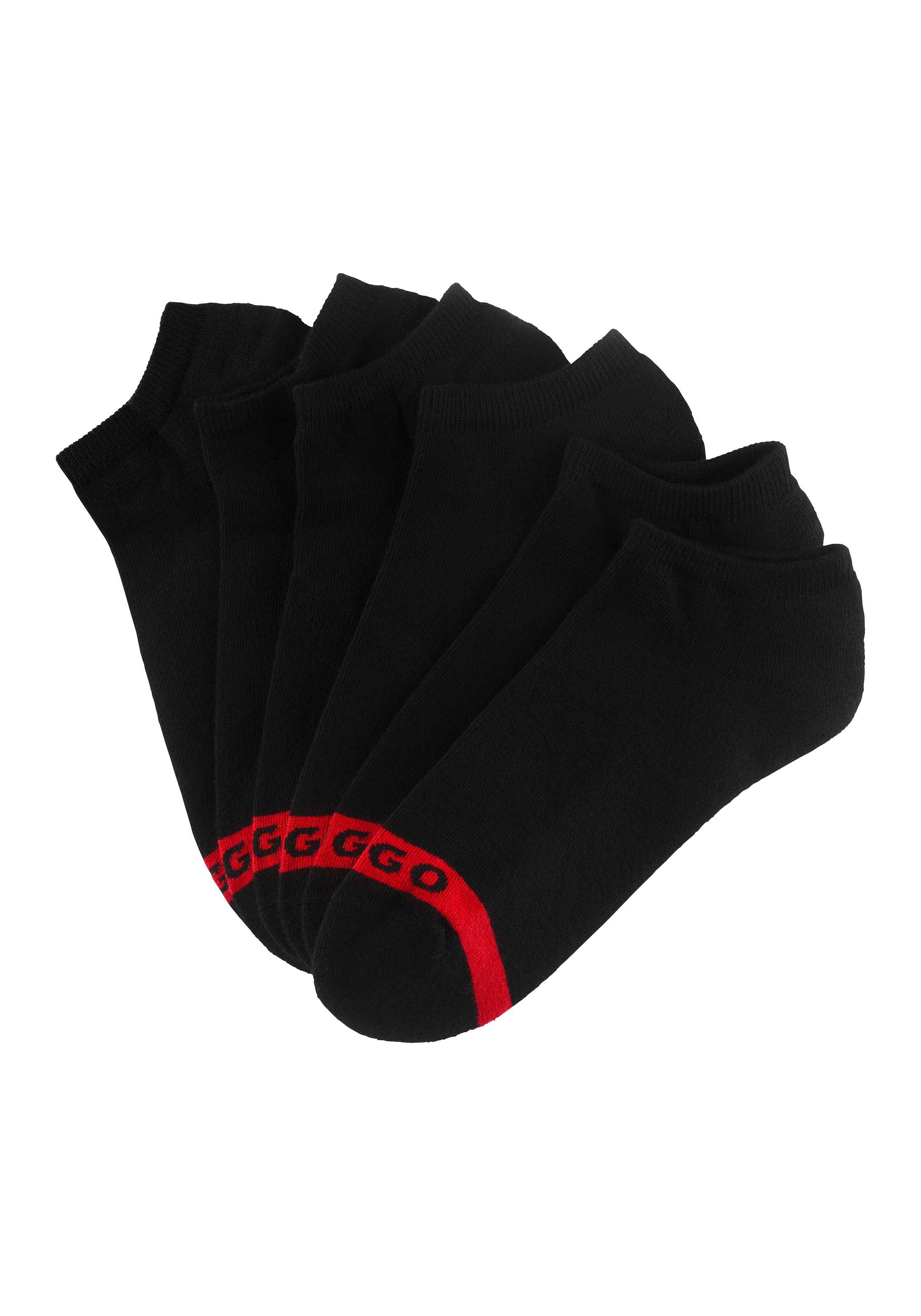 HUGO Underwear Businesssocken »3P LC PLUSH TAPE CC«, (Packung, 3 Paar, 3er), mit HUGO Logostickerei auf rotem Farbstreifen