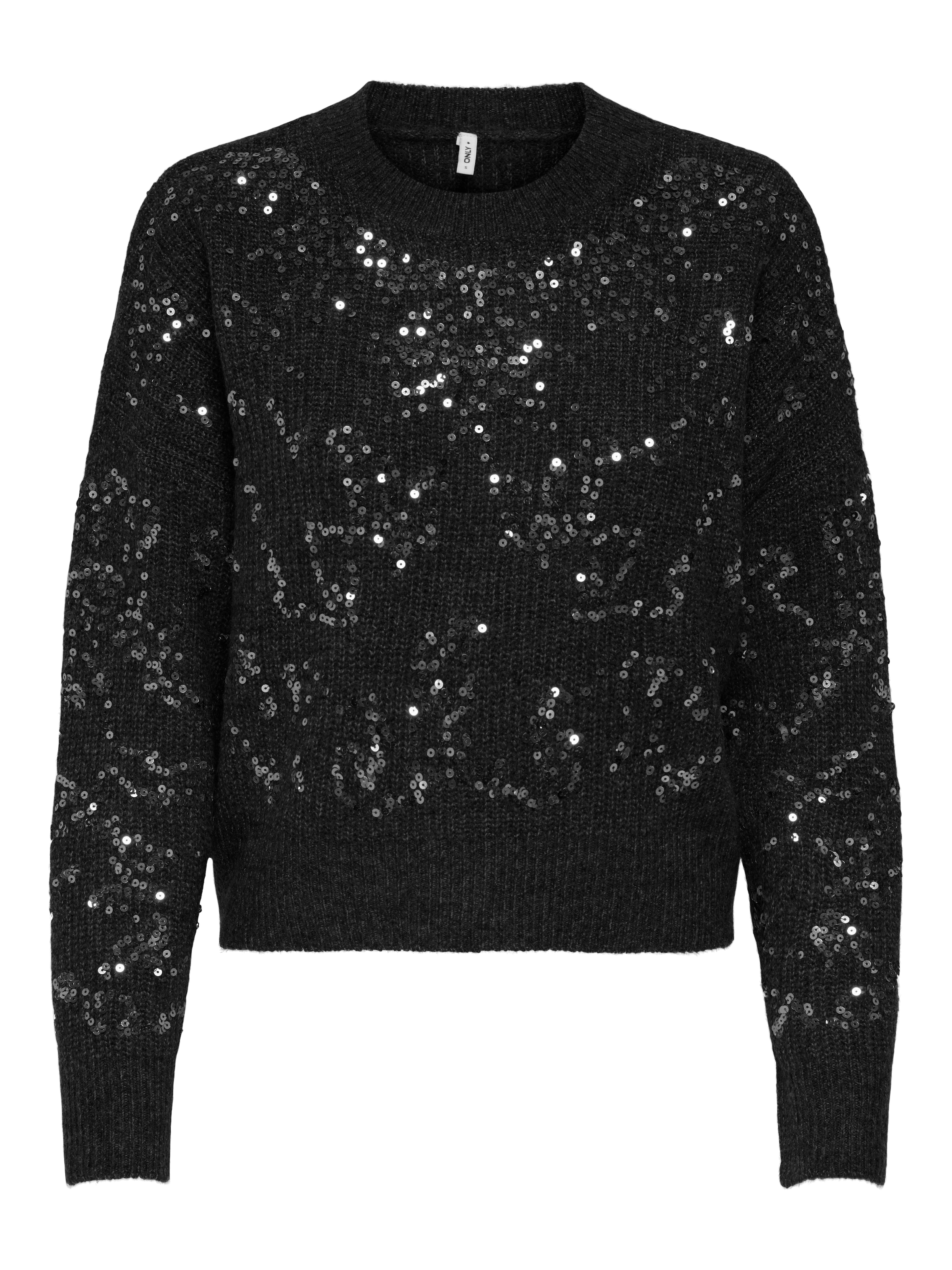 ONLY Rundhalspullover »ONLALTA LS SEQUIN O-NECK KNT«
