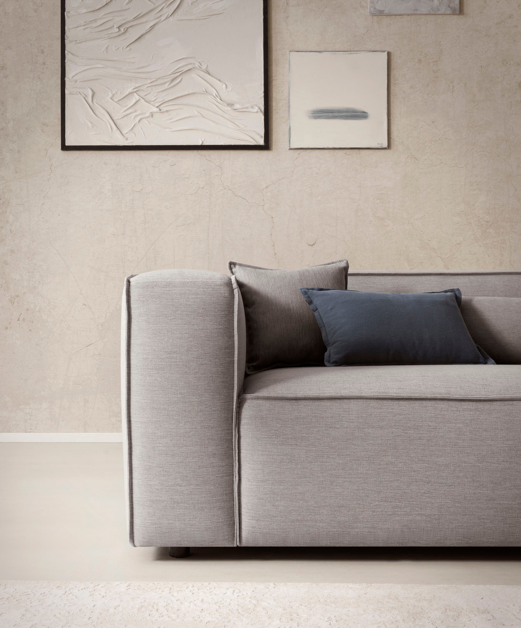 LeGer Home by Lena Gercke Ecksofa »PIARA XXL, Big-Sofa in Cord oder Leinenoptik, L-Form, mit Kedernaht«, wahlweise Ottomane rechts/links, schwarze Füße, extra tiefe Sitzfläche