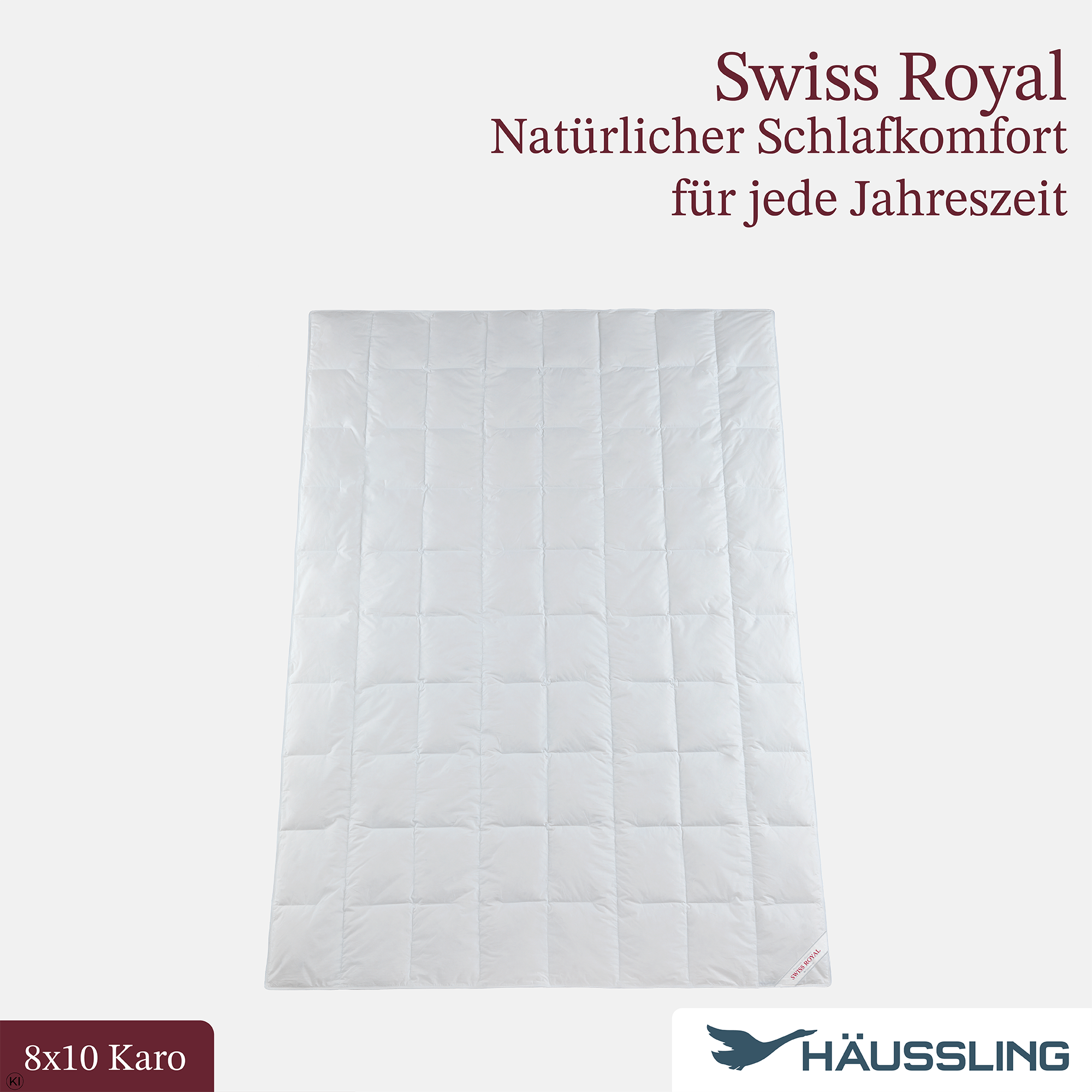 Haeussling Daunenbettdecke + Kopfkissen »Swiss Royal« Bettdecken-Set mit Kopfkissen, 135x200 oder 155x220 cm, Sommer, Winter