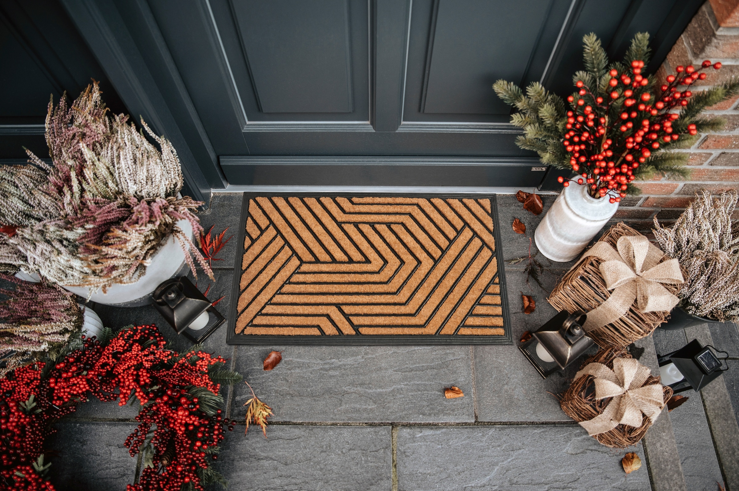 HANSE Home Fußmatte »Mix Mats Gummi Kokos Labyrinth, Türmatte«, rechteckig, 20 mm Höhe, Strapazierfähig, pflegeleicht, robust, wetterfest, UV-beständig