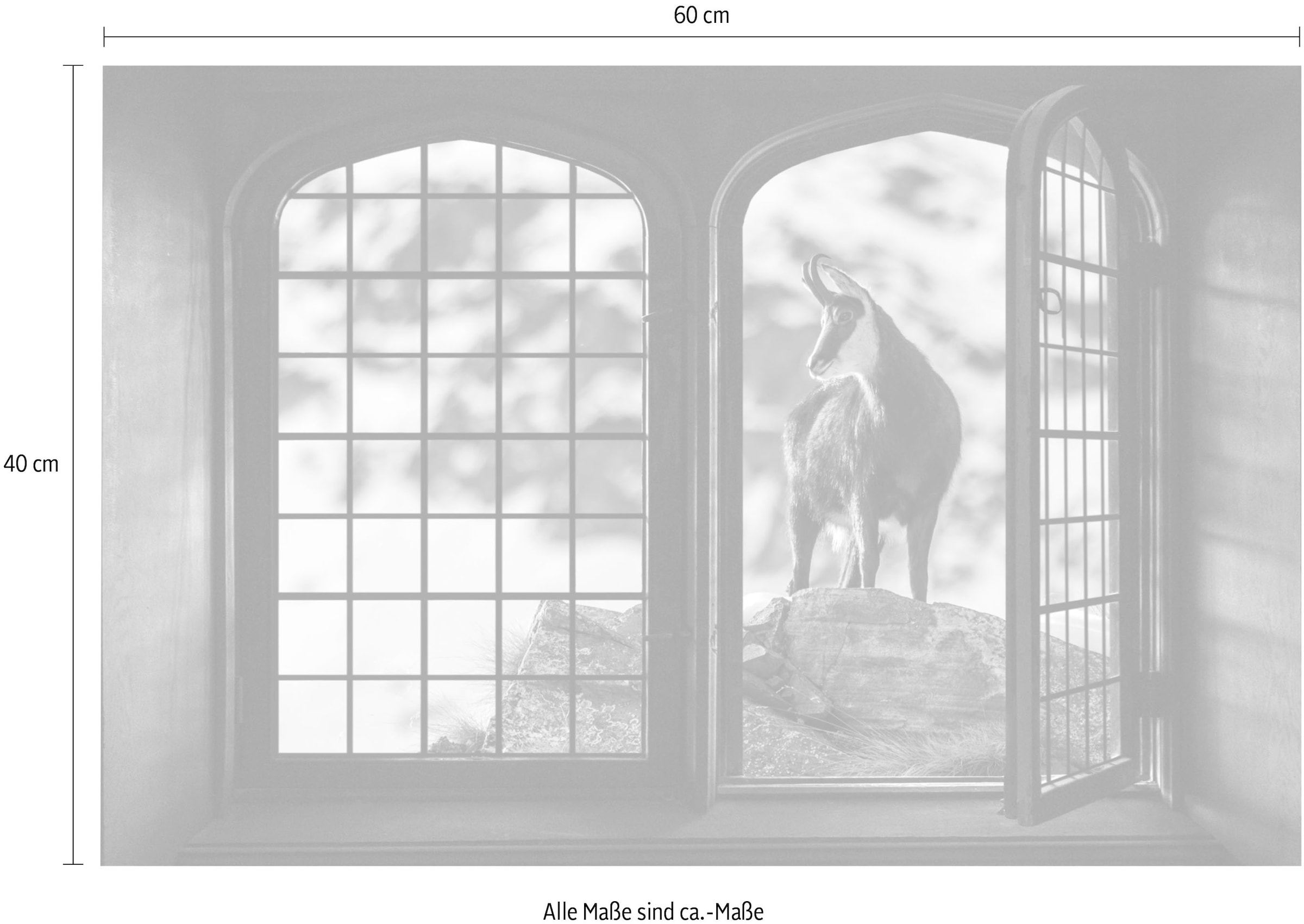 queence Wandsticker »Berge« Wandsticker, Wandbild, selbstklebend, 3D, Fenster