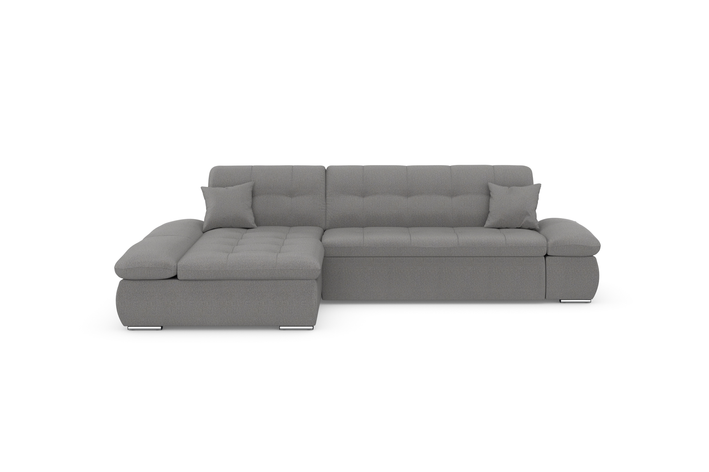 DOMO collection Ecksofa »Moric, L-Form, XXL-Sofa - Breite 300cm«, wahlweise mit Bettfunktion und Armteilverstellung, dunkelgrau