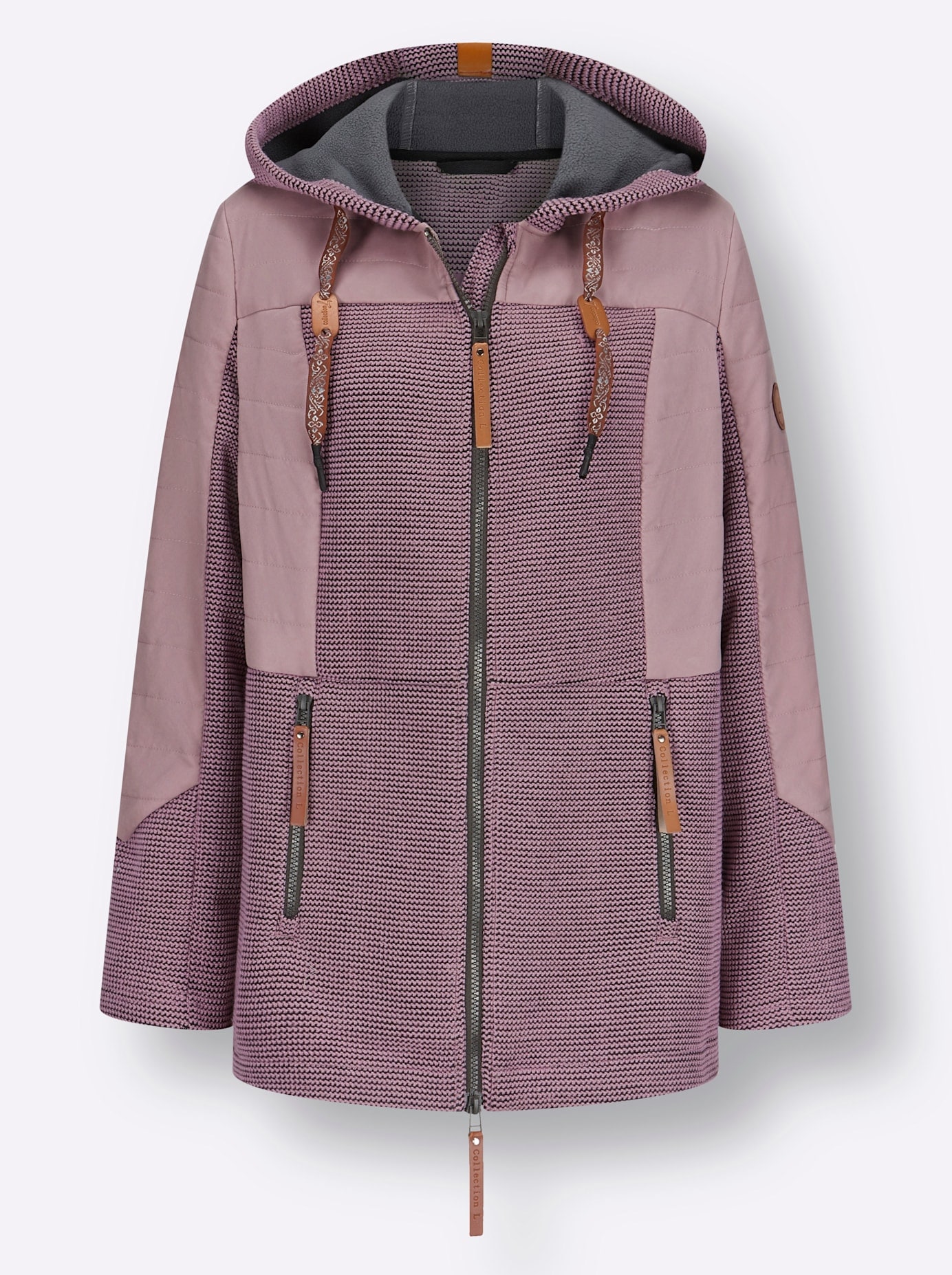 Casual Looks Strickfleecejacke, mit Kapuze
