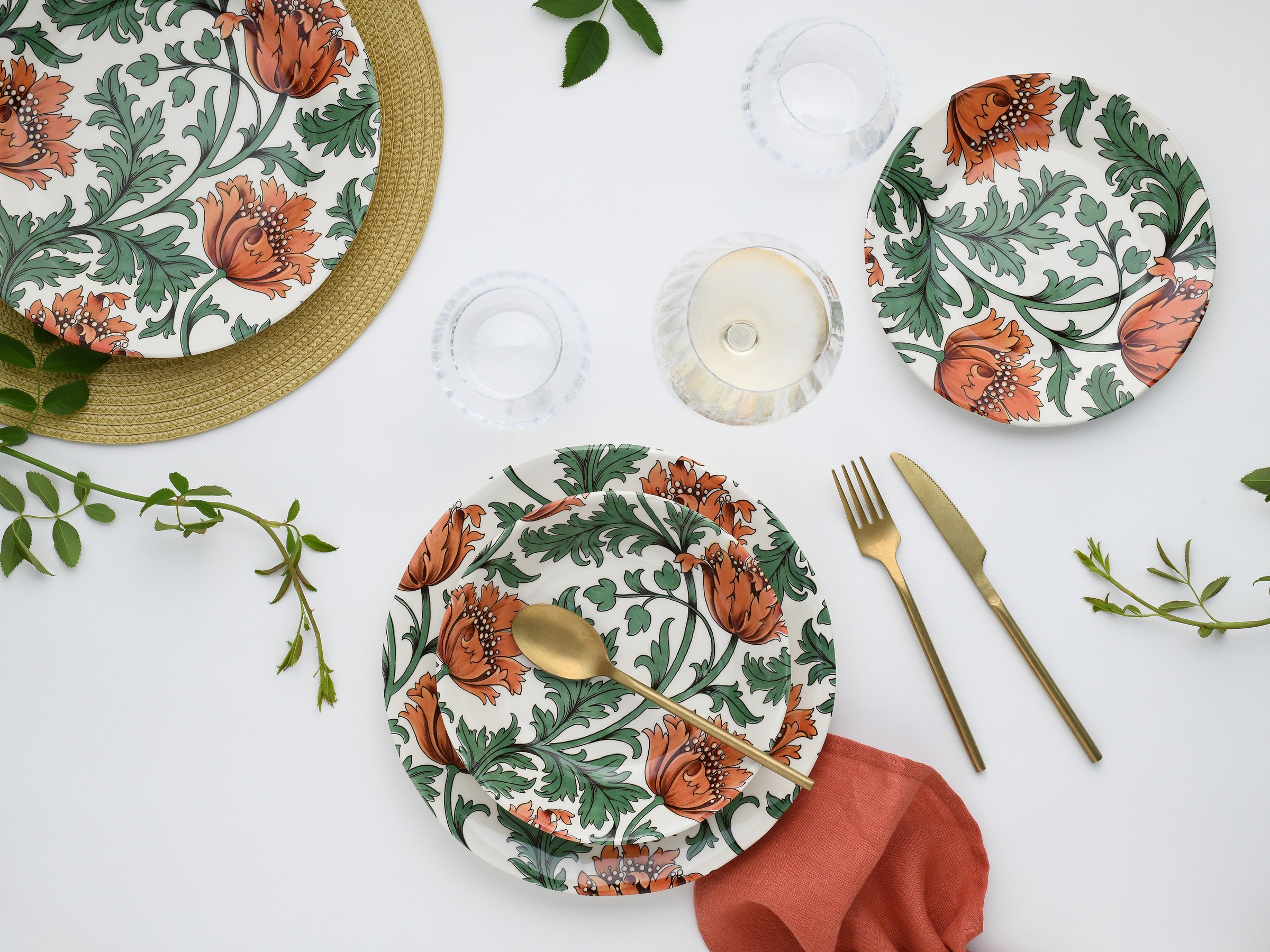 CreaTable Teller-Set »Florentina, Teller Set 12-tlg« Blumendekor