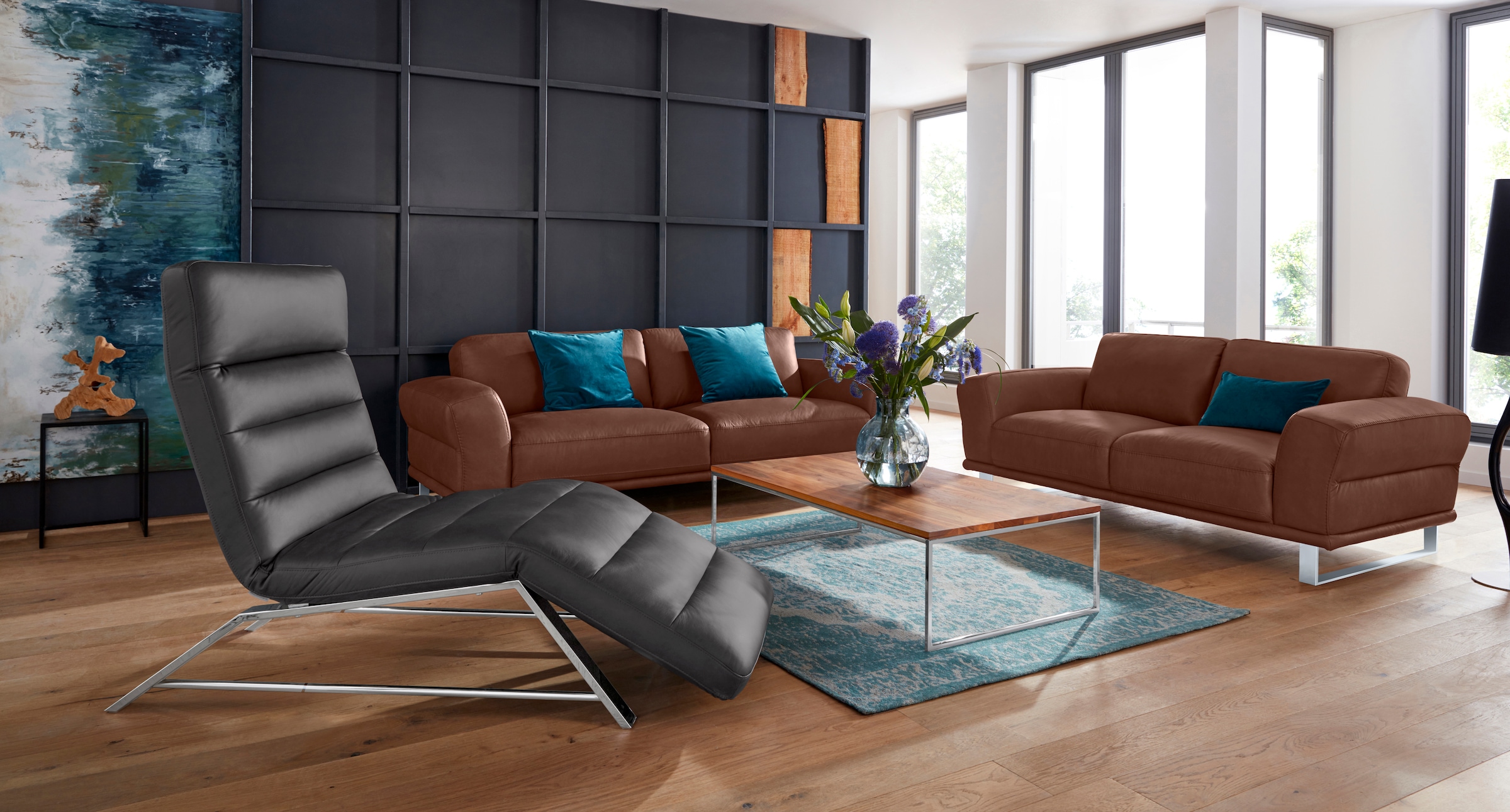 W.SCHILLIG 2,5-Sitzer »montanaa«, mit Metallkufen in Silber matt, Breite 232 cm