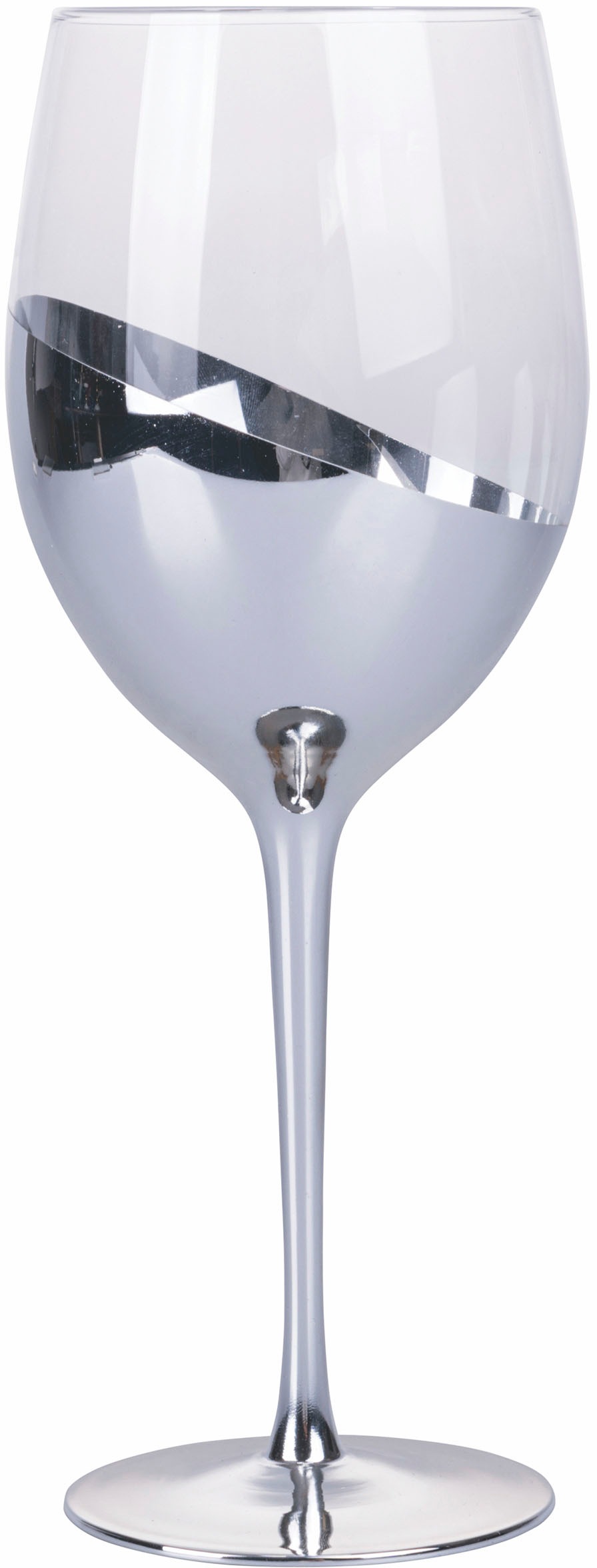 Villa d'Este Weinglas »Chic silber«, (Set, 6 tlg.), Gläser-Set, 6-teilig, Inhalt 520 ml