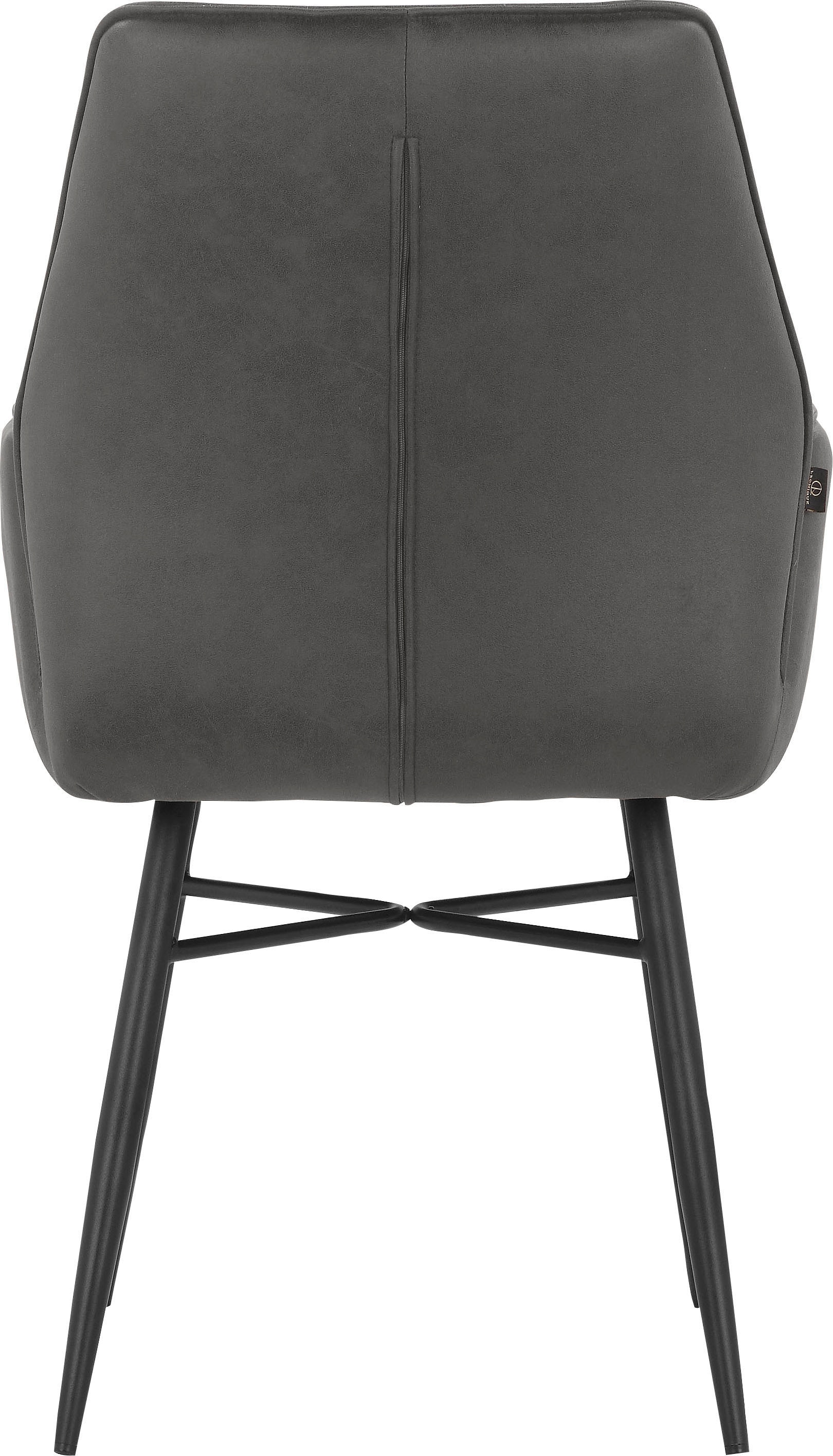 Leonique Esszimmerstuhl »Hrodwyn«, 2 St., Microfaser, Sitz gepolstert, mit horizontale Nähten am Rücken, Sitzhöhe 52 cm