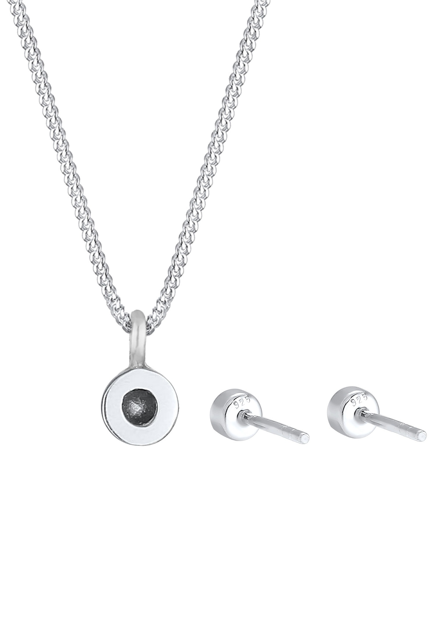 Elli Ohrring und Ketten Set »Schmuckset Kette Stecker Glas Kristalle Weiß 925 Sterling Silber«