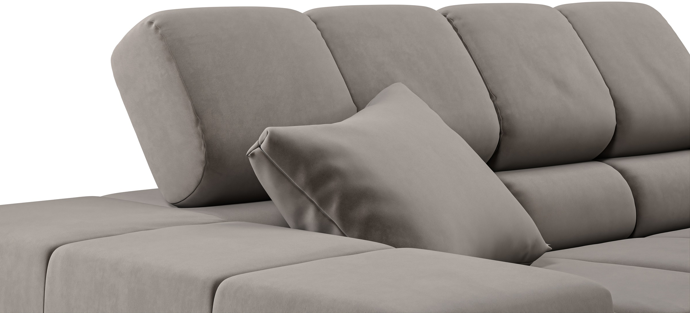 INOSIGN Ecksofa »Ancona incl. Kopfteilverstellung, Zierkissen Breite 319cm, L-Form«, wahlweise motorische Sitztiefenverstellung, auch in Cord + Easy Care