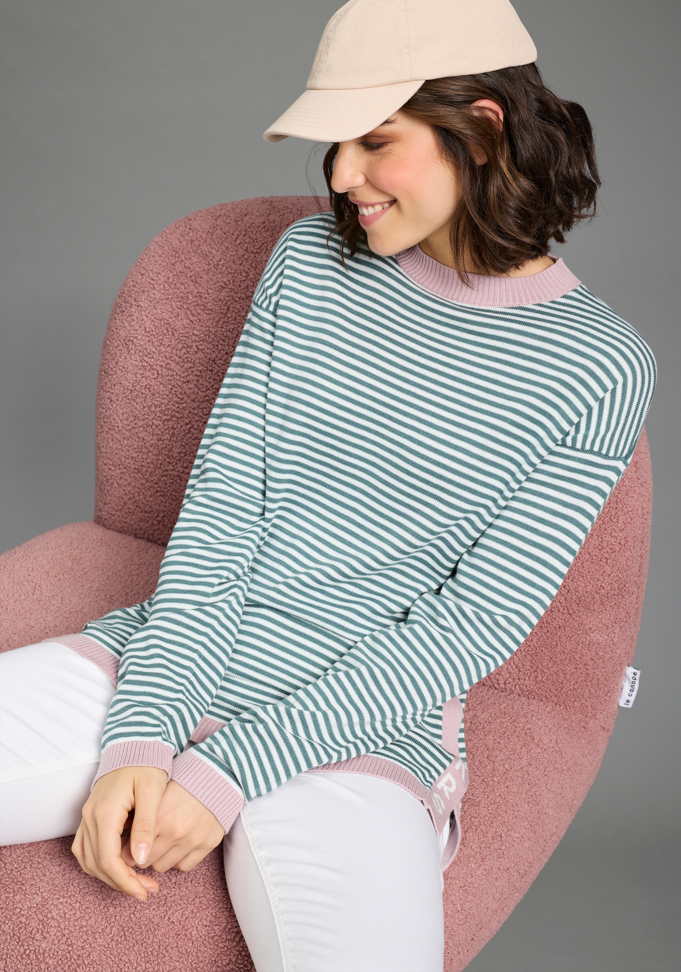 KangaROOS Strickpullover aus Baumwolle-Mix, mit Rundhalsausschnitt, lässig geschnitten