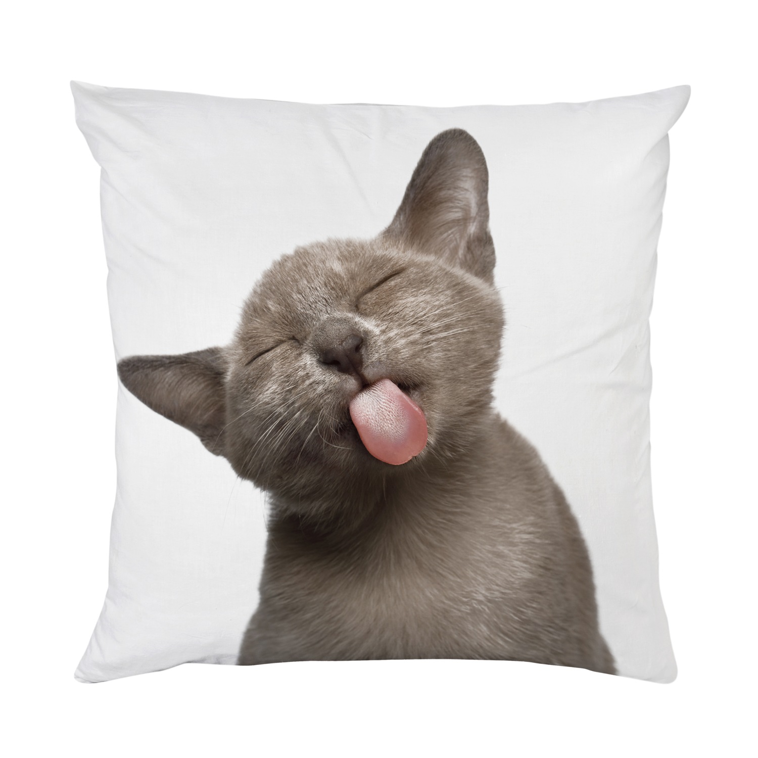 queence Dekokissen »Katzenzunge«, Kissenhülle mit HD Premium Druck, geruchsneutral, 40x40cm
