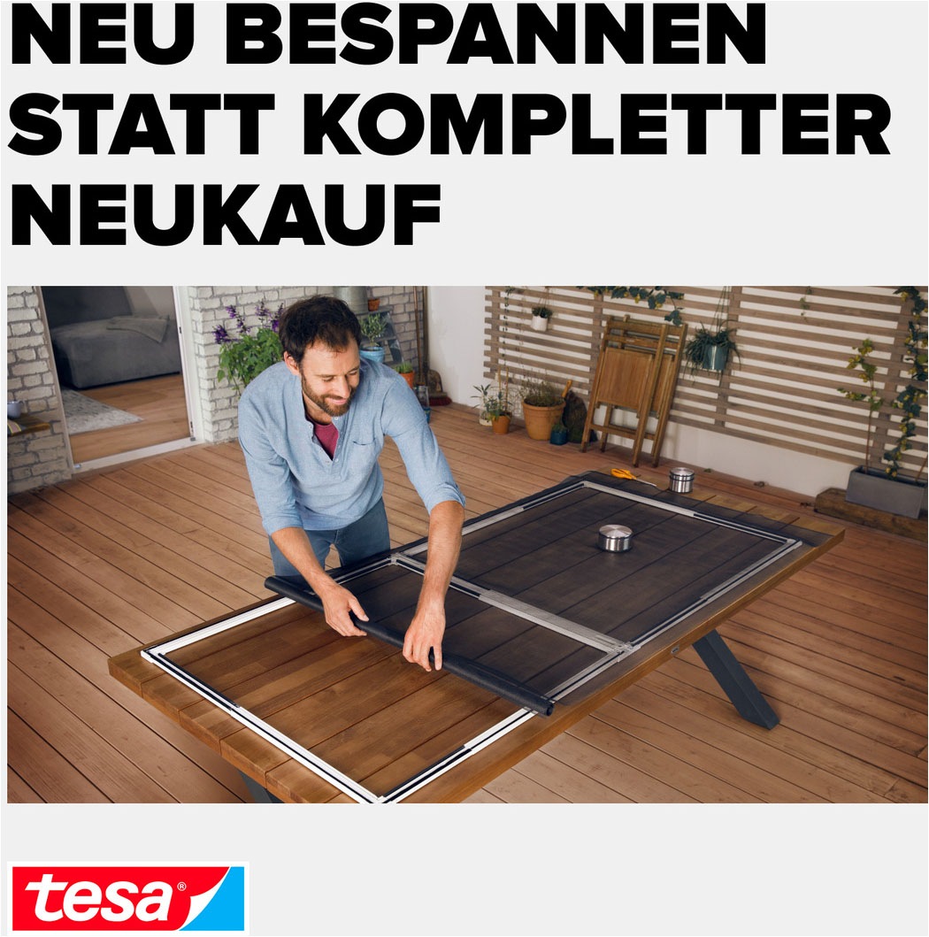 tesa Fliegengitter-Gewebe »Insect Stop Fliegengitter Ersatzrolle Clear View 1.2 m x 2.5 m« Packung, Nachfüllrolle, 1 Stk. tlg. Mückennetz für Fenster & Türen - Ersatz-Rolle