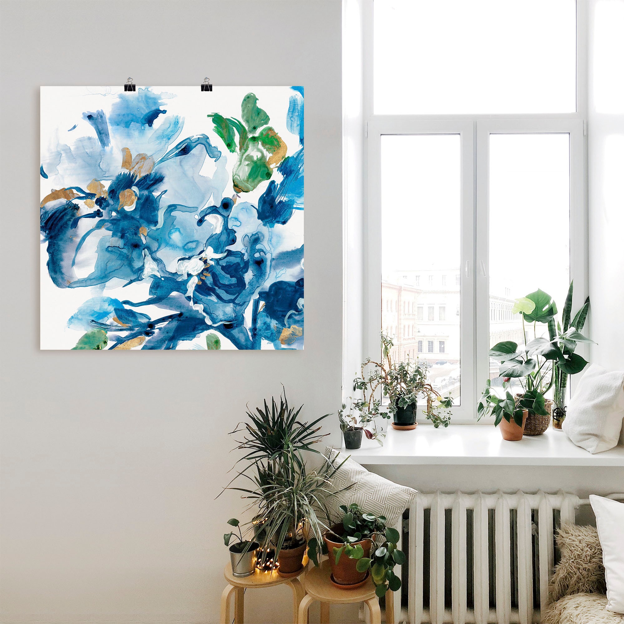 Artland Poster »Cerulean Floral«, Blumenbilder, (1 St.), als Alubild, Leinwandbild, Wandaufkleber oder Poster in versch. Größen