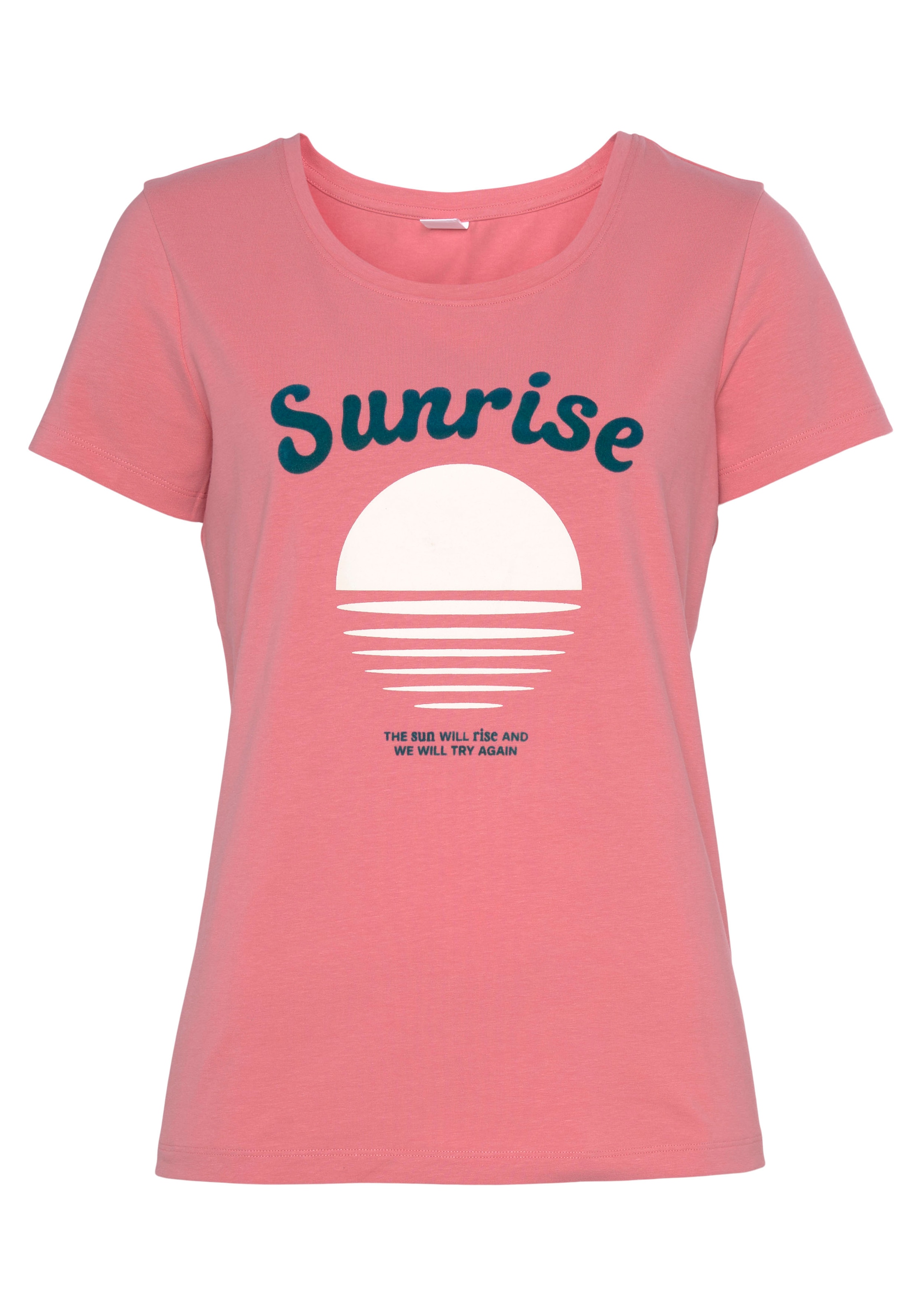 Vivance Kurzarmshirt, T-Shirt mit schönem Frontprint, Loungewear