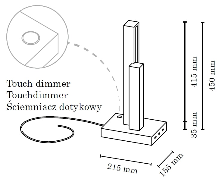 SPOT Light edlem 2 Touch integriertes Shop im OTTO 24V-LED Tischleuchte Eichenholz Online Dimmer, aus flammig-flammig, -Modul, »MANHATTAN«