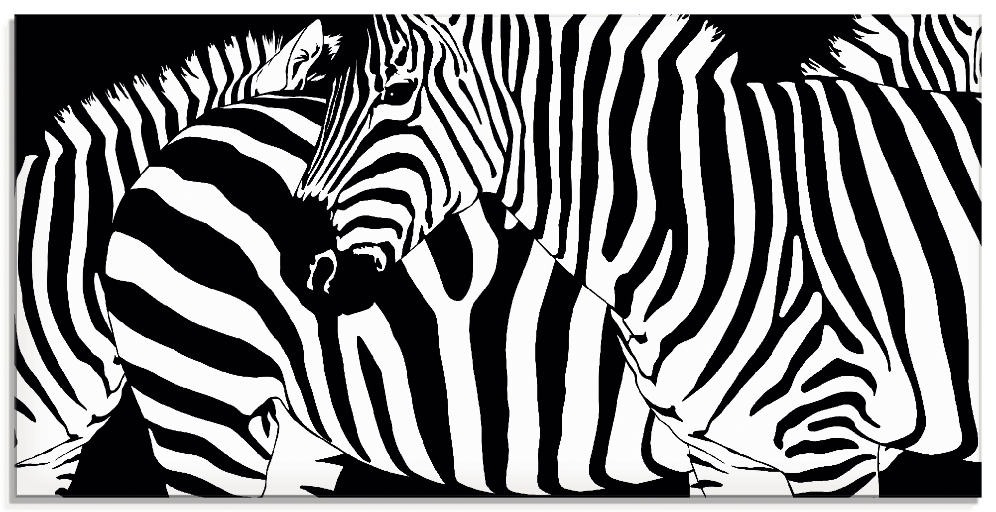 Glasbild »Zebrastreifen«, Wildtiere, (1 St.), in verschiedenen Größen