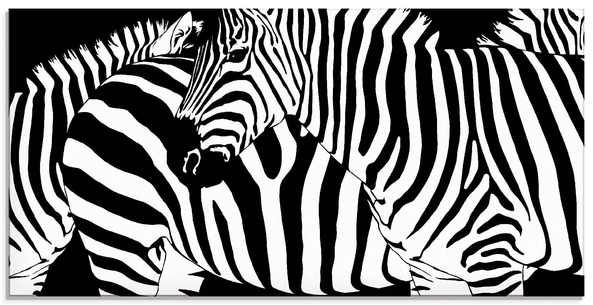 Artland Glasbild »Zebrastreifen«, Wildtiere, (1 St.)