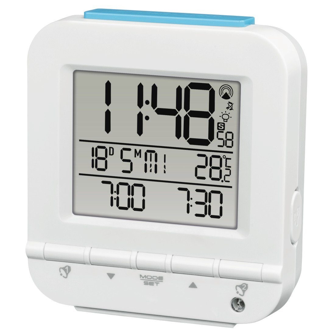 Funkwecker Dual Alarm, 2 Weckzeiten, Lichtsensor, Weiß »digitaler...