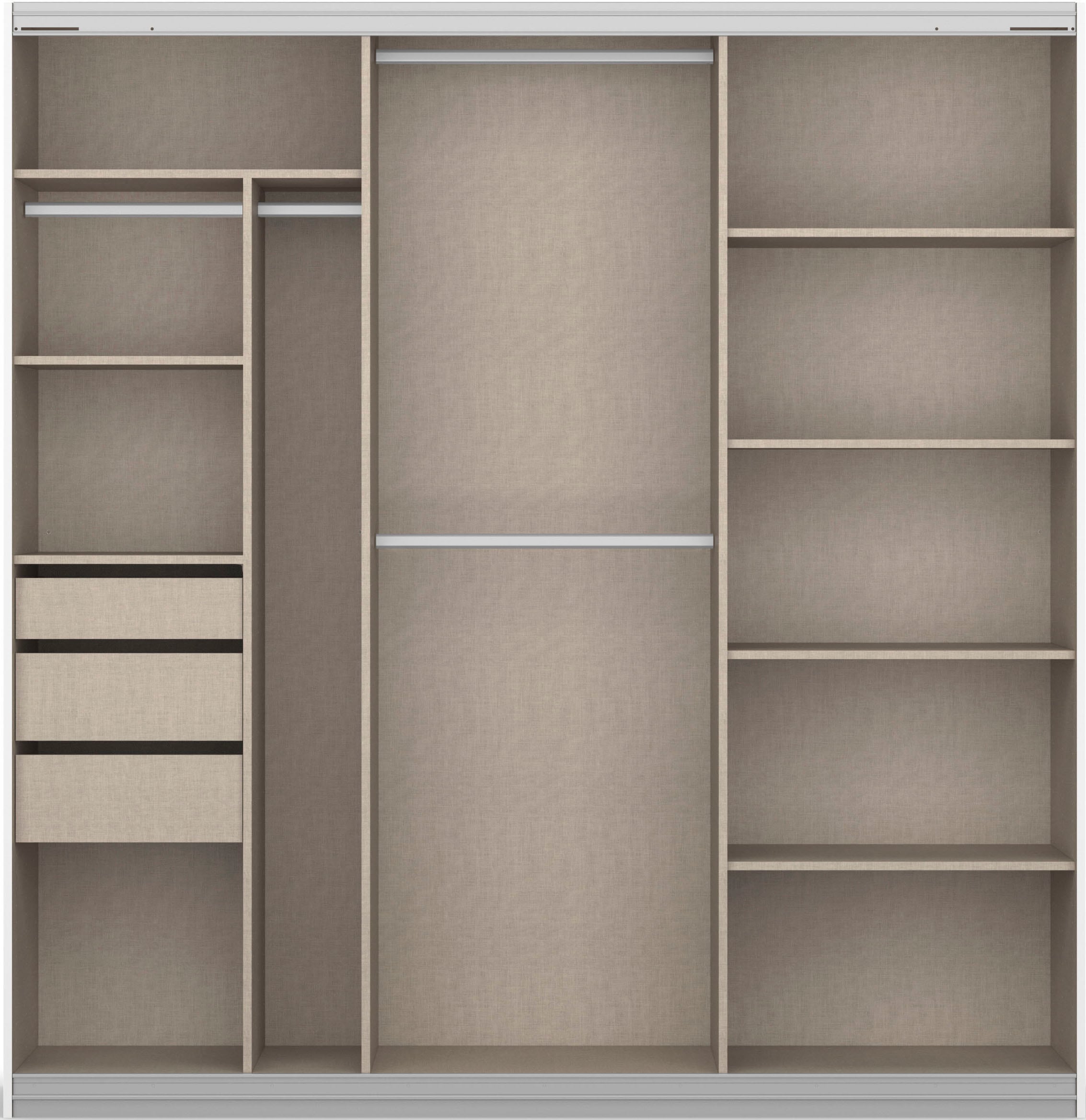 rauch Schwebetürenschrank »Kleiderschrank Schrank Garderobe OTELI inkl. 3 Innenschubladen« Breiten 211/278/323/368 cm Höhen 214/233 cm,  inkl. Passepartout optional mit Beleuchtung MADE IN GERMANY