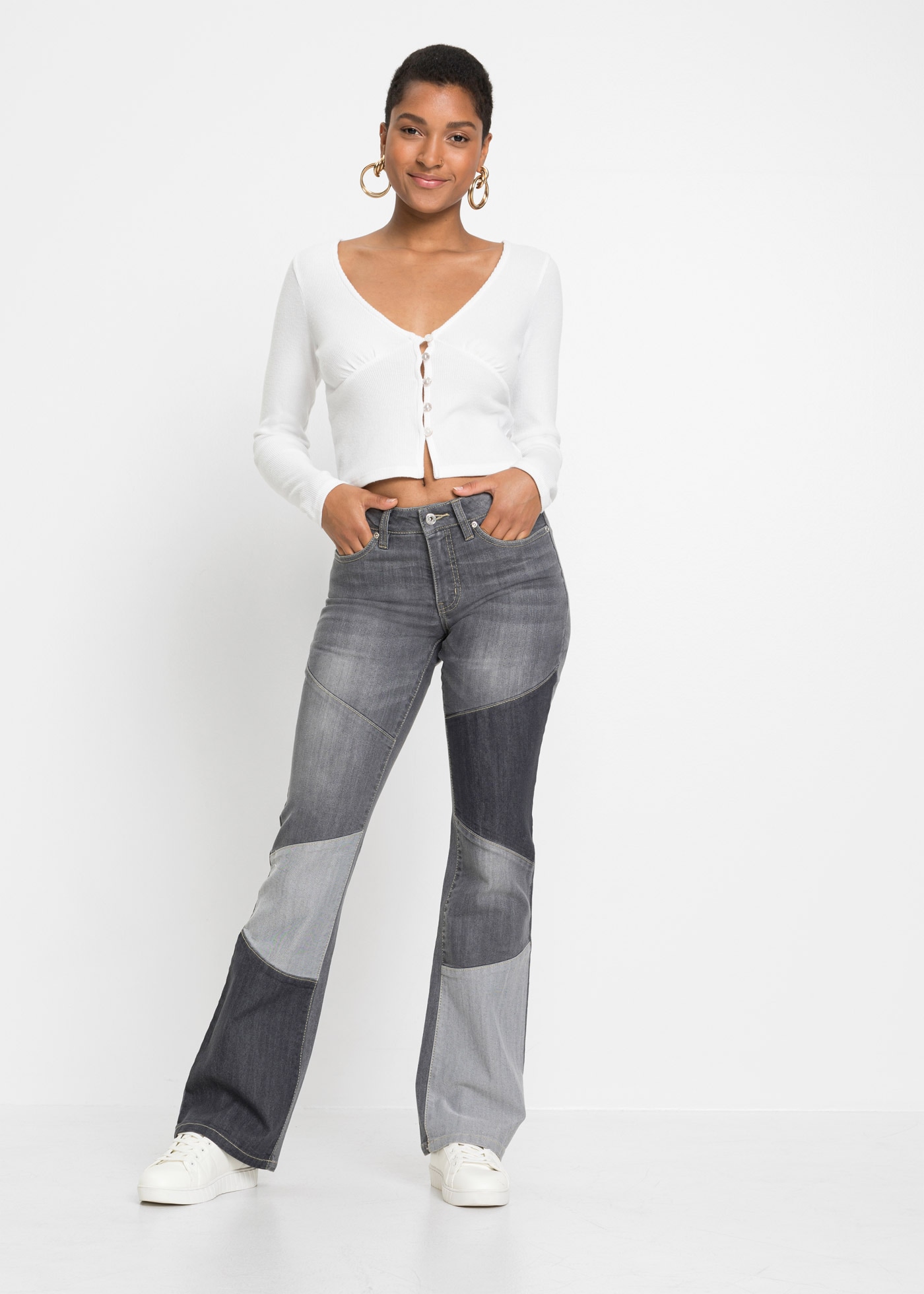 bonprix Schlagjeans »Flared-Jeans Mid Waist« Flared-Jeans Mid Waist
