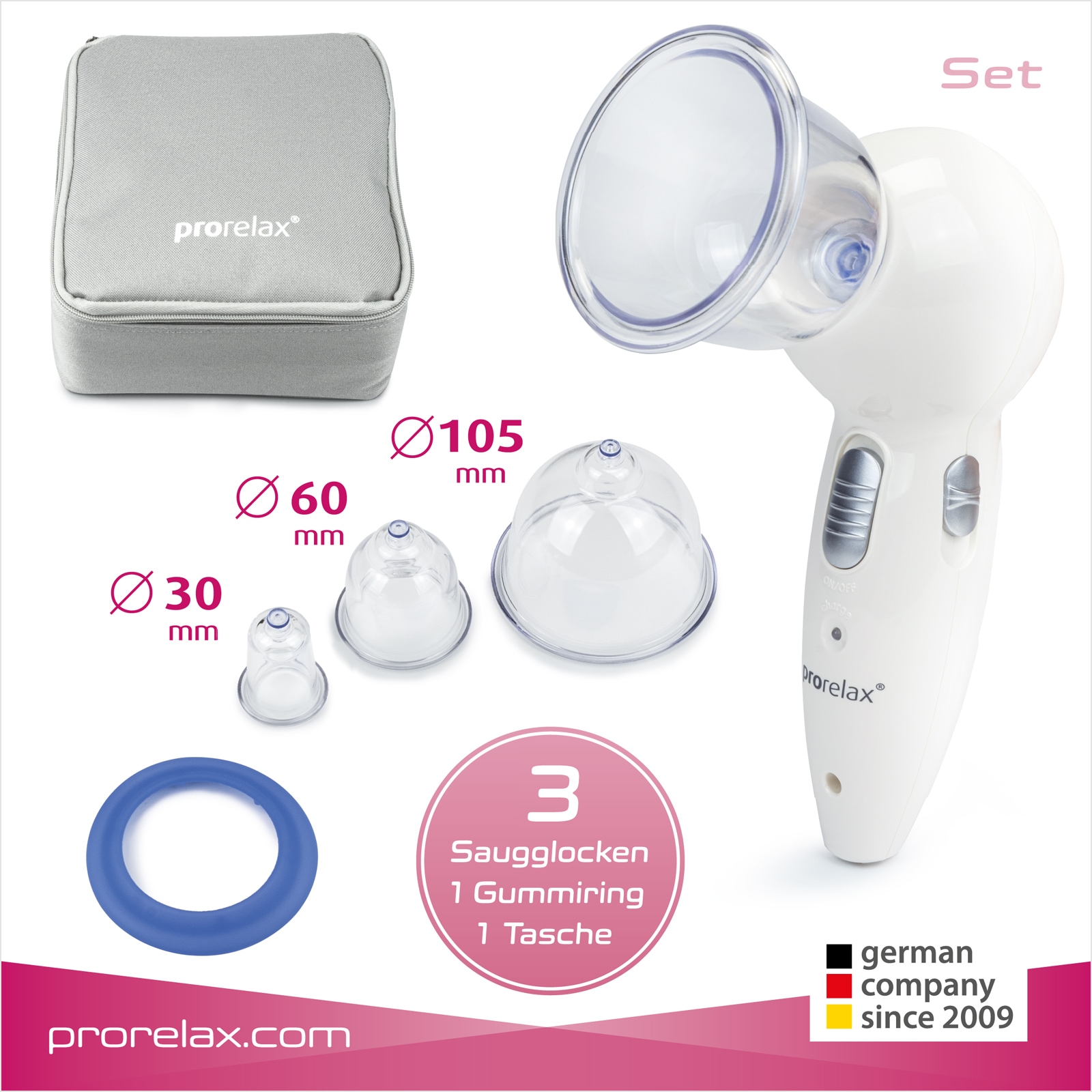 prorelax Vakuum-Massager »39213 Intensive«, Akku-& Netzbetrieb