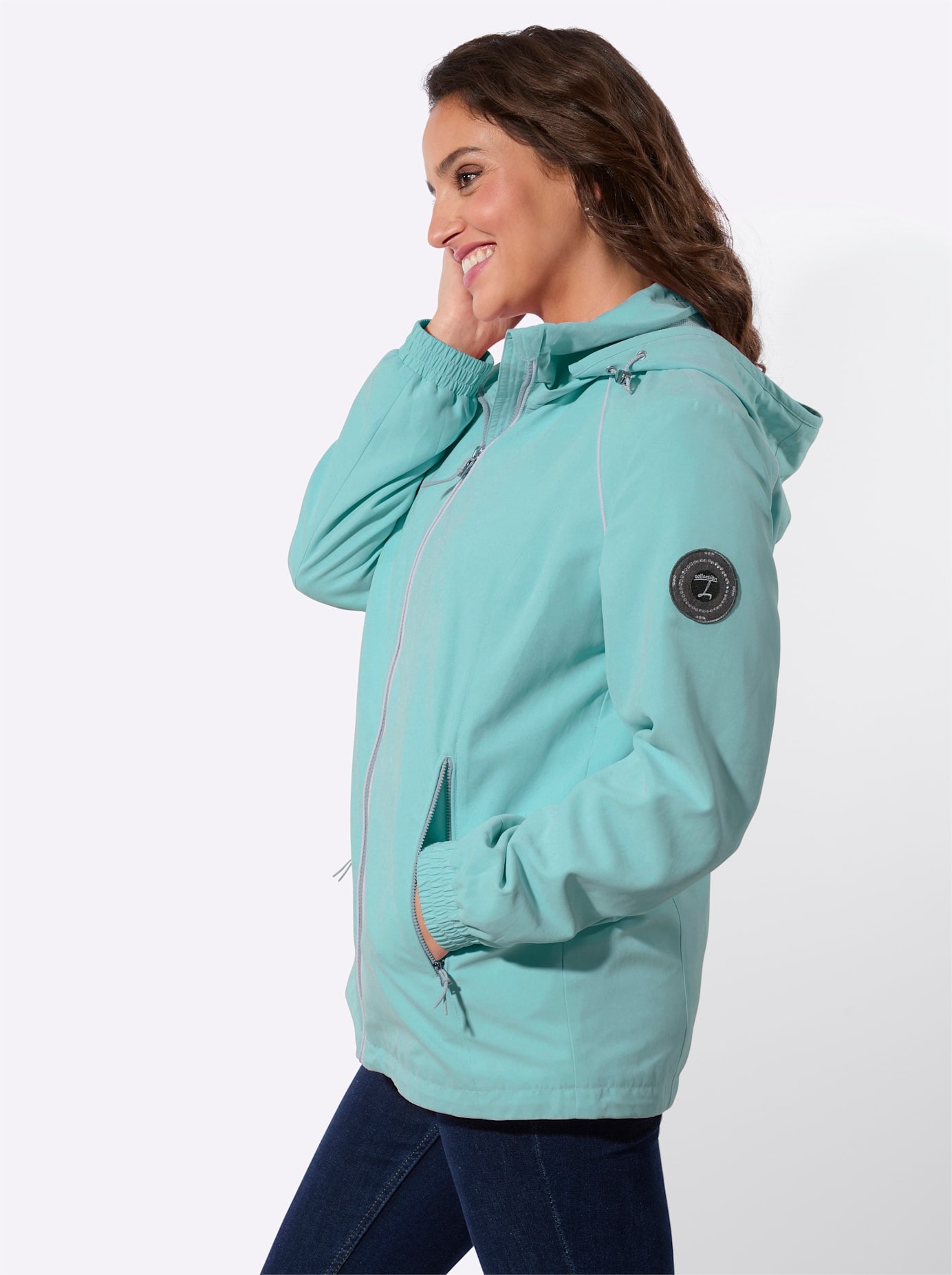 Casual Looks Langjacke mit Kapuze