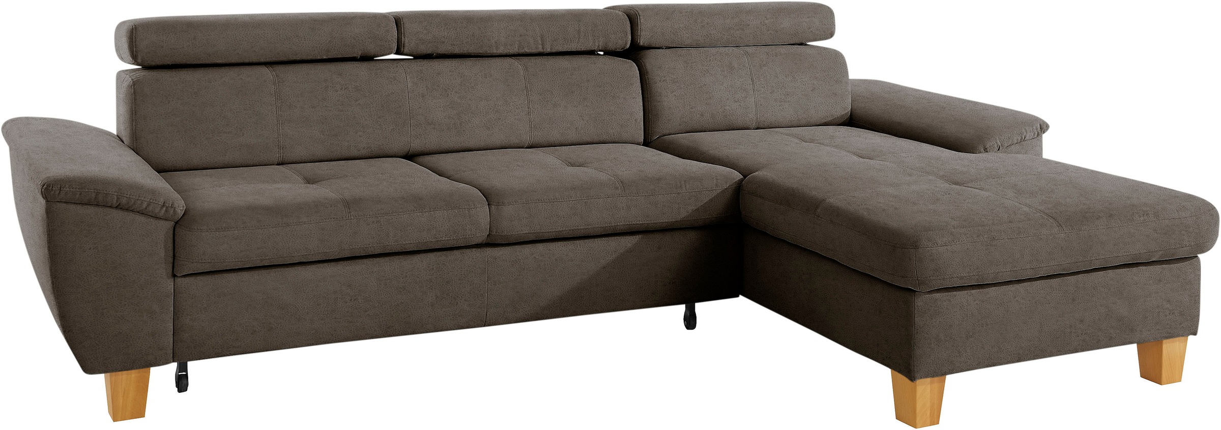 exxpo - sofa fashion Ecksofa »Enya, aufwendige Detailverarbeitung, hoher Sitzkomfort, bequem, L-Form«, inkl. Kopfteilverstellung, wahlweise mit Bettfunktion und Bettkasten