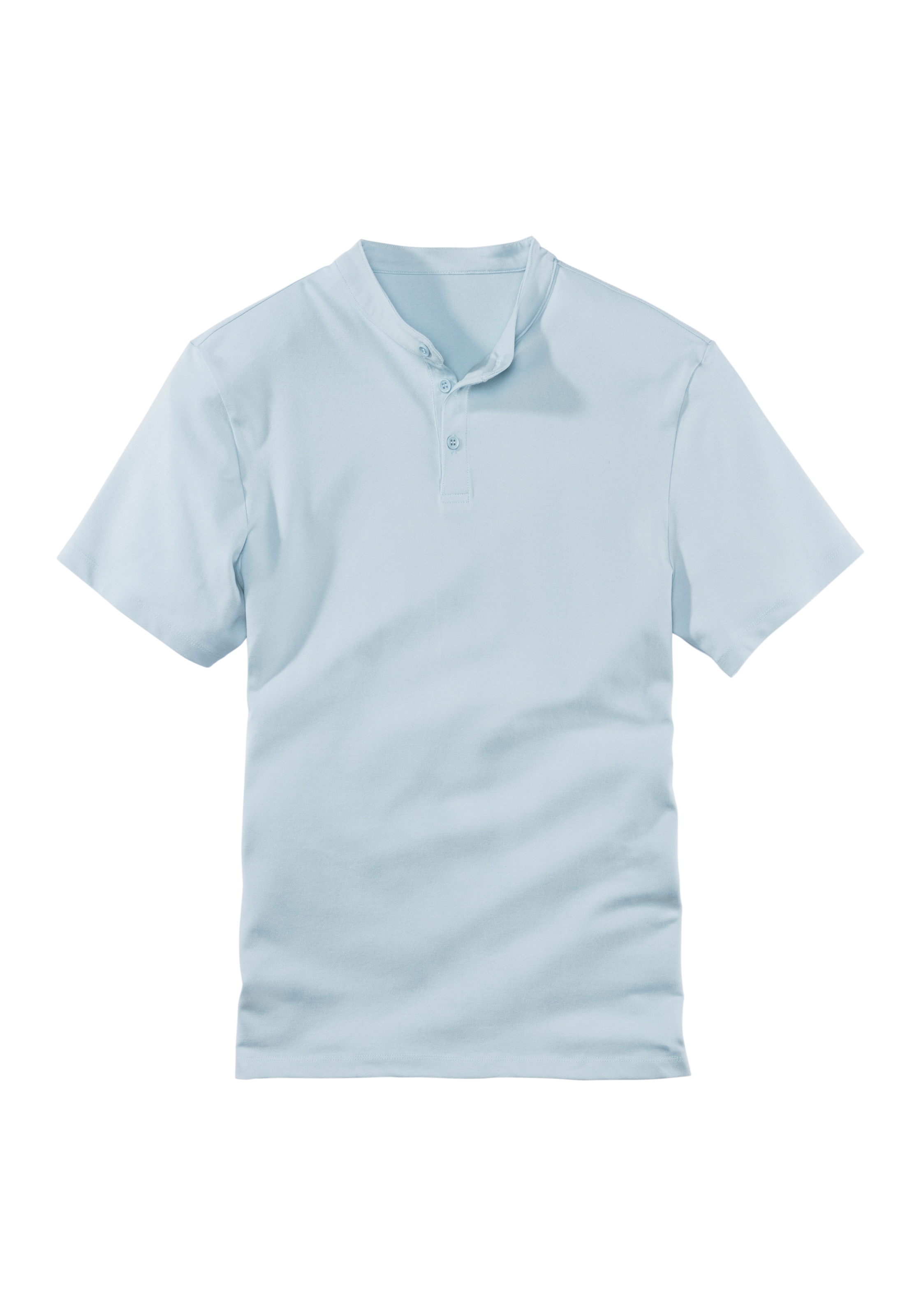 John Devin Poloshirt »mit kleinem Stehkragen,«, Regular Fit, Kurzarm mit Knopfleiste, reine Baumwolle