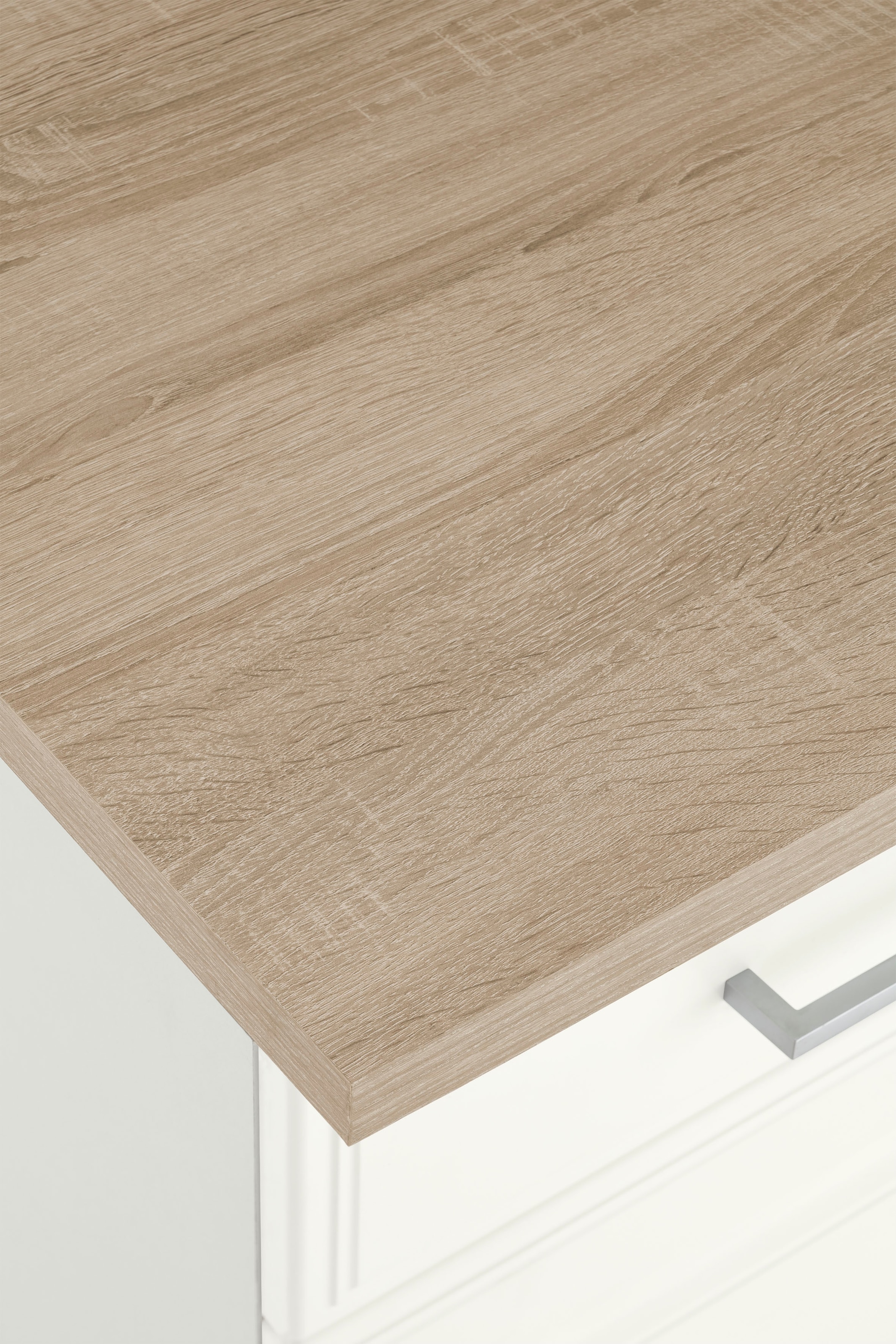 KOCHSTATION Winkelküche »KS-Stockholm – Küche mit hochwertiger und detailreicher Landhausfront« Stellbreite 220x220 cm, wahlweise mit E-Geräten, MDF-Fronten