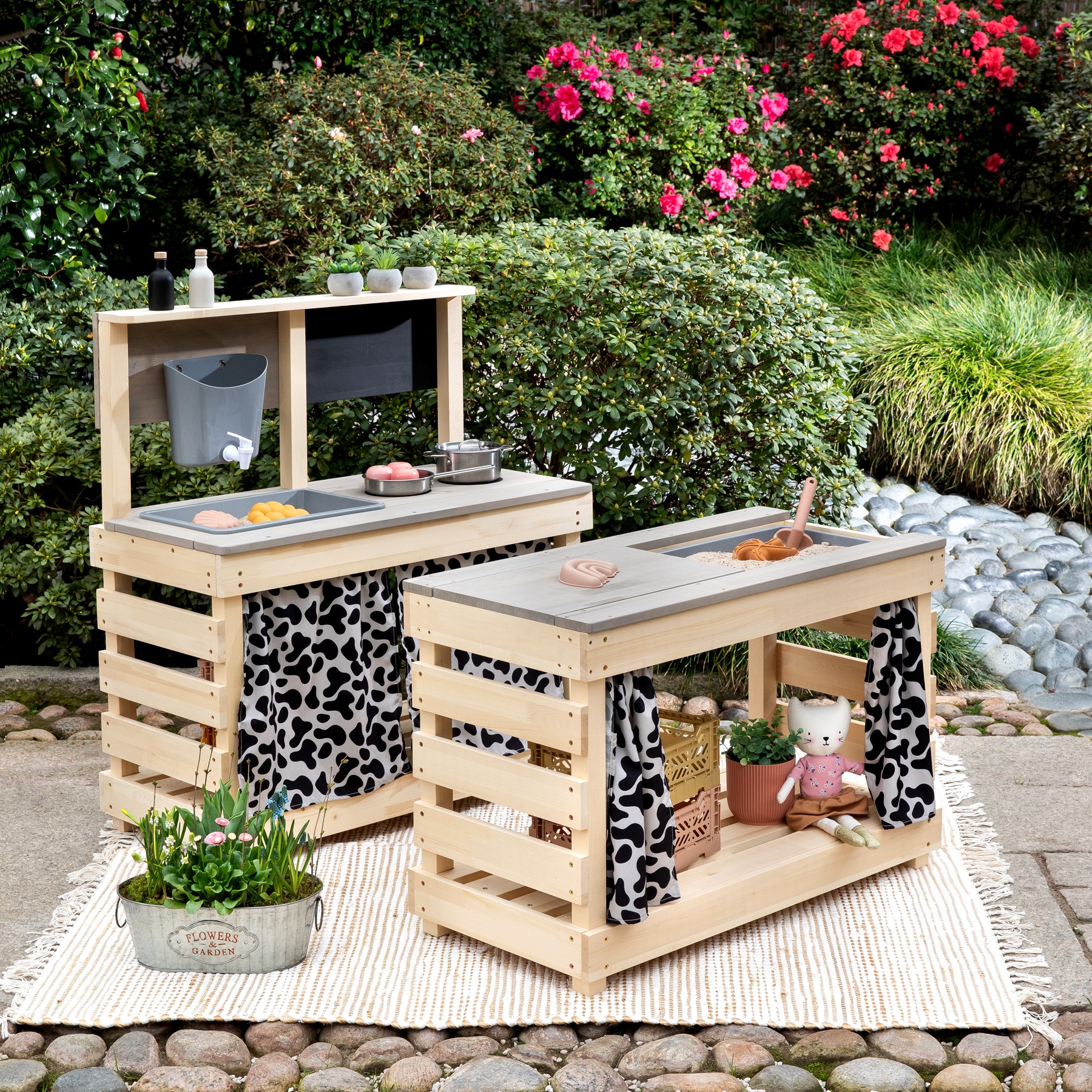 MUDDY BUDDY® Outdoor-Spielküche »Big Leo«, natur - warmgrau; FSC® - schützt Wald - weltweit