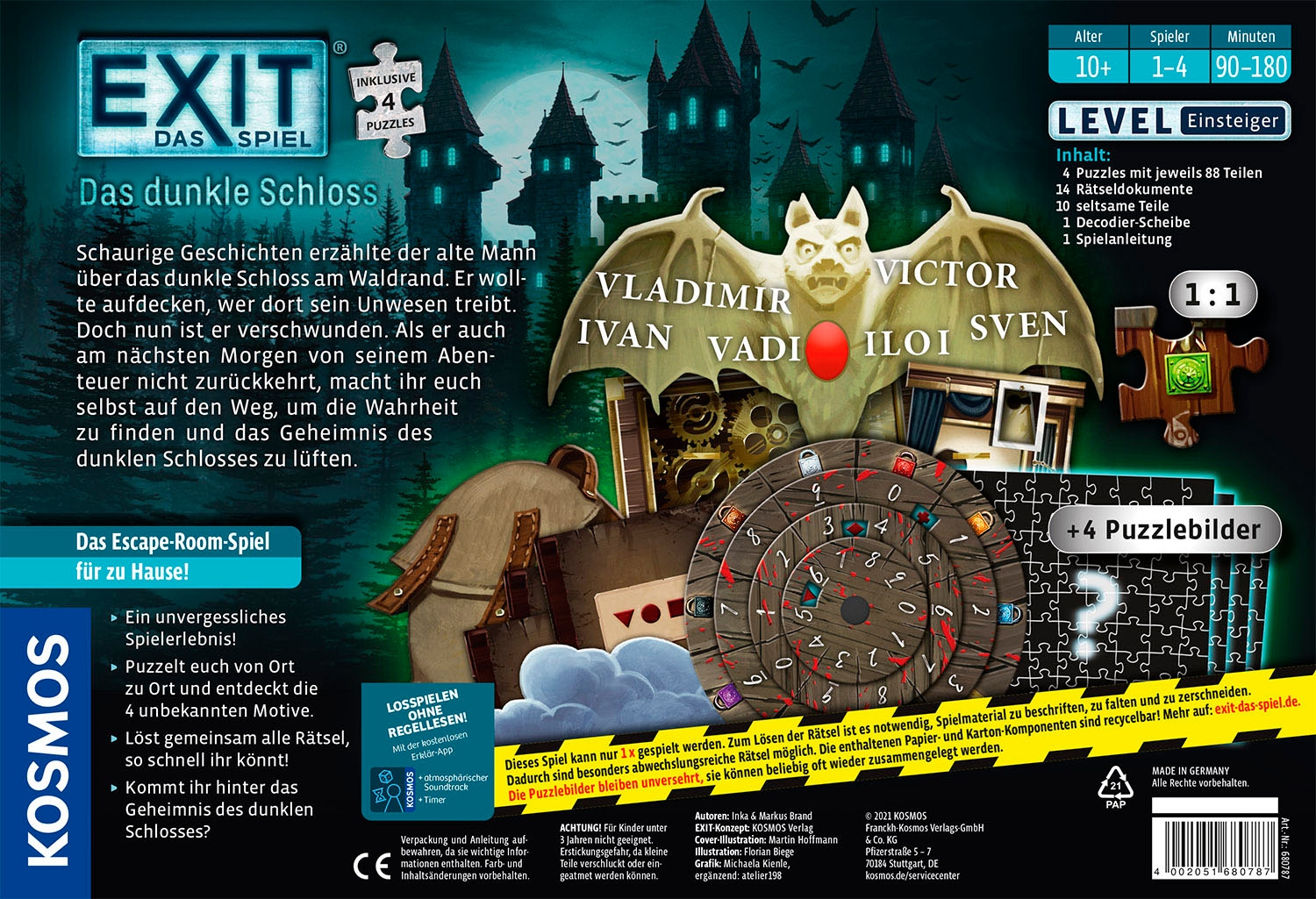 Kosmos Spiel »EXIT® Das Spiel + Puzzle Das dunkle Schloss«, Made in Germany