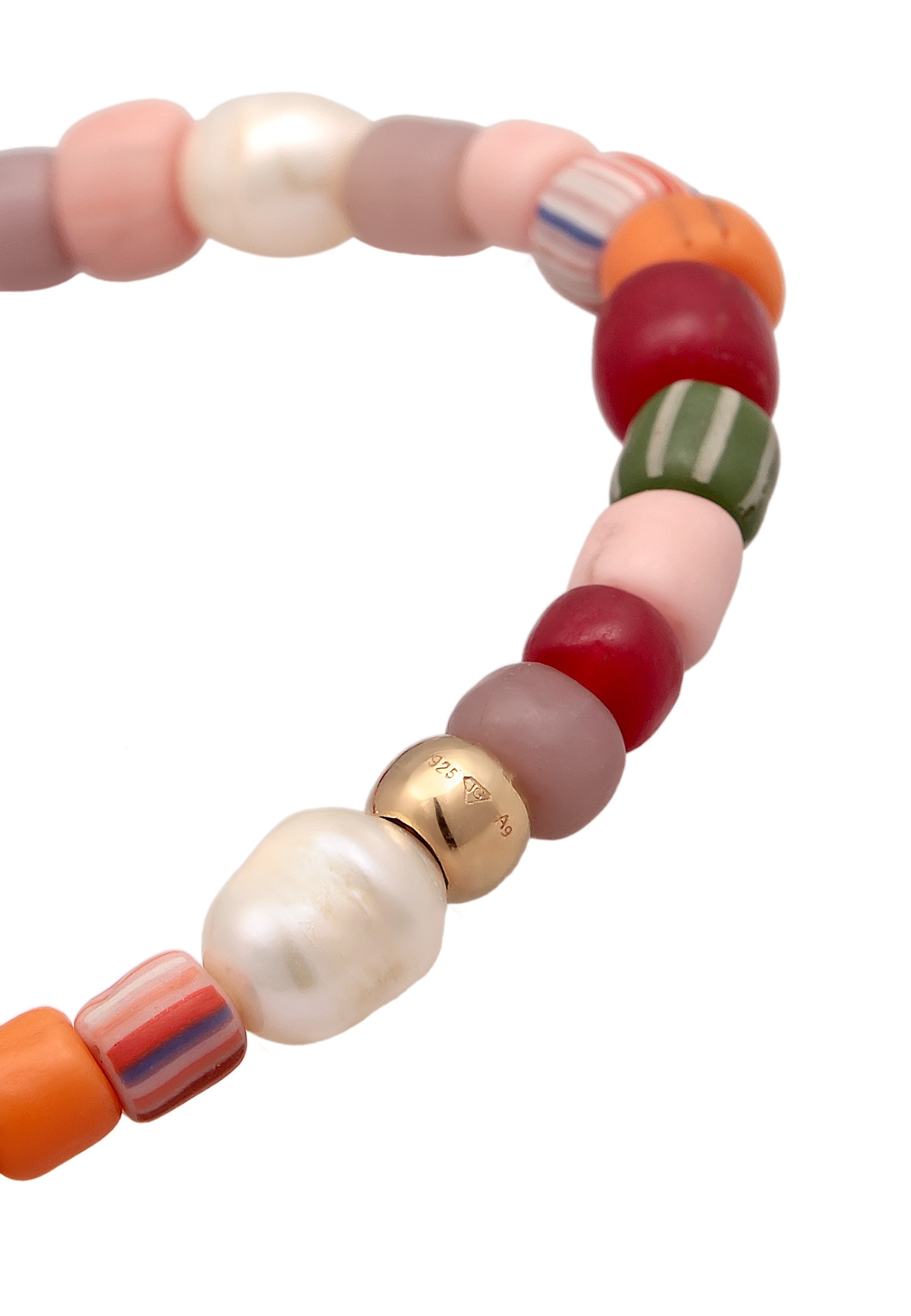 Elli Armkette »Armband Glas Beads Bunt Süßwasserperlen 925 Silber«
