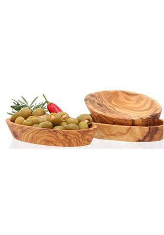 Olivenholz-erleben Dipschale, 3 tlg., aus Holz, Olivenholz kaufen