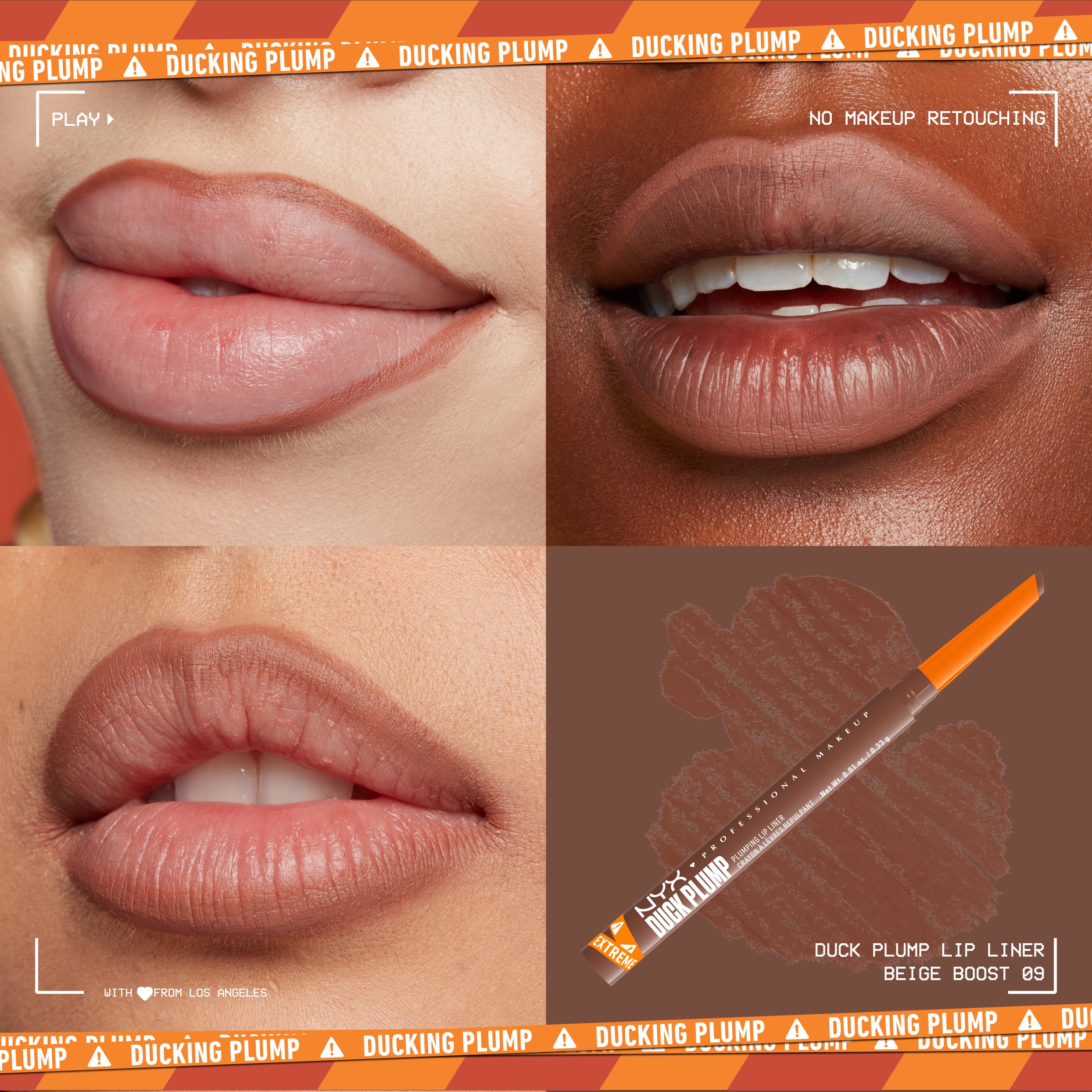 NYX Lippenstift »Professional Makeup Duck Plump Plumping Lip Liner Lippenkonturenstift«, Polstert die Lippen natürlich auf, angeschrägte Spitze.