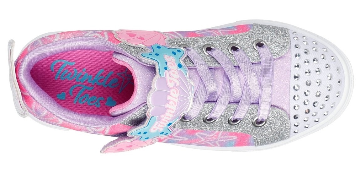 Skechers Kids Sneaker »TWINKLE SPARKS«, Blink,-Schlupfschuh mit Glitzer+Strass, Größenschablone zum Download