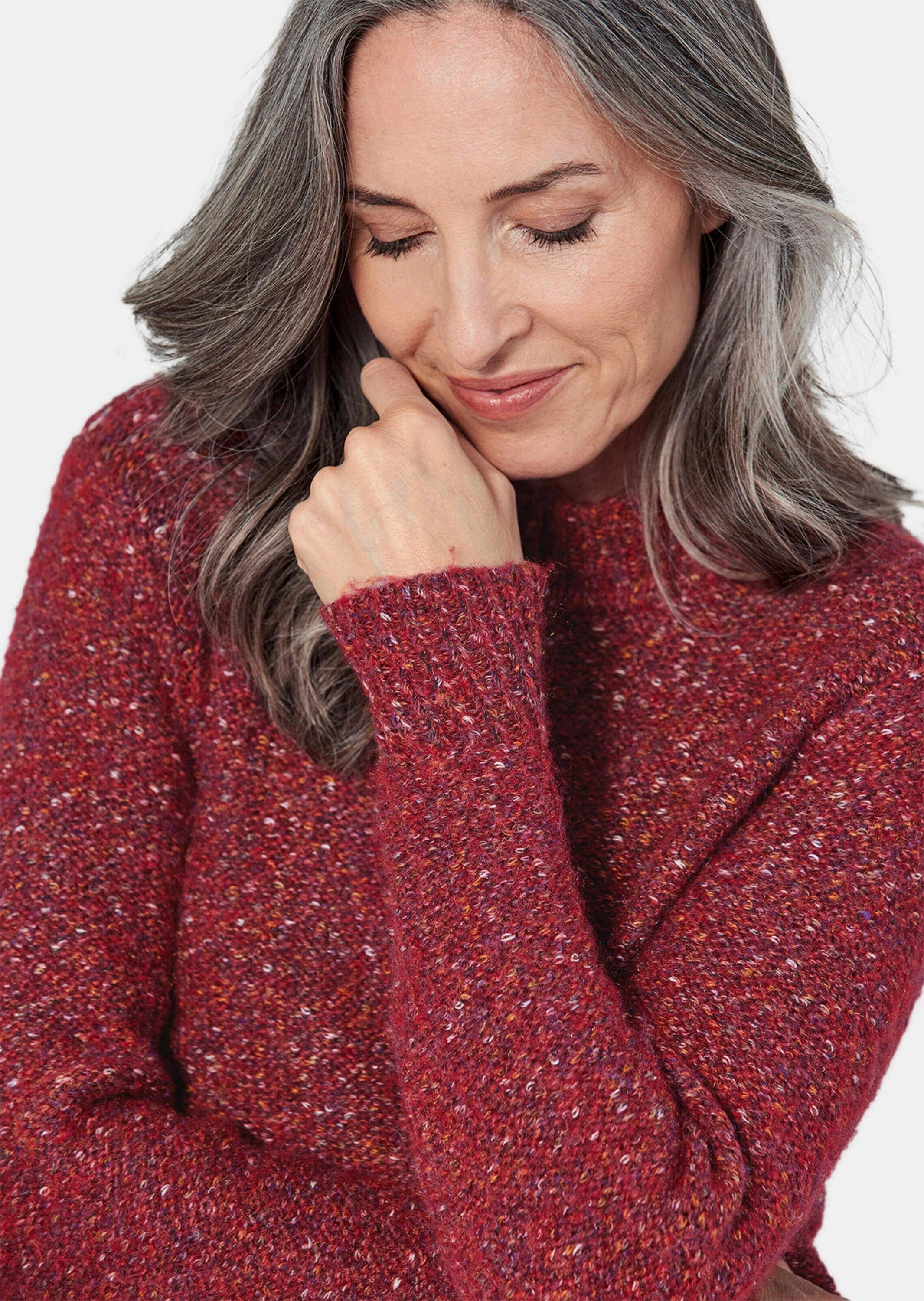 GOLDNER Rundhalspullover »Strickpullover Strickpullover in Boucle Optik«