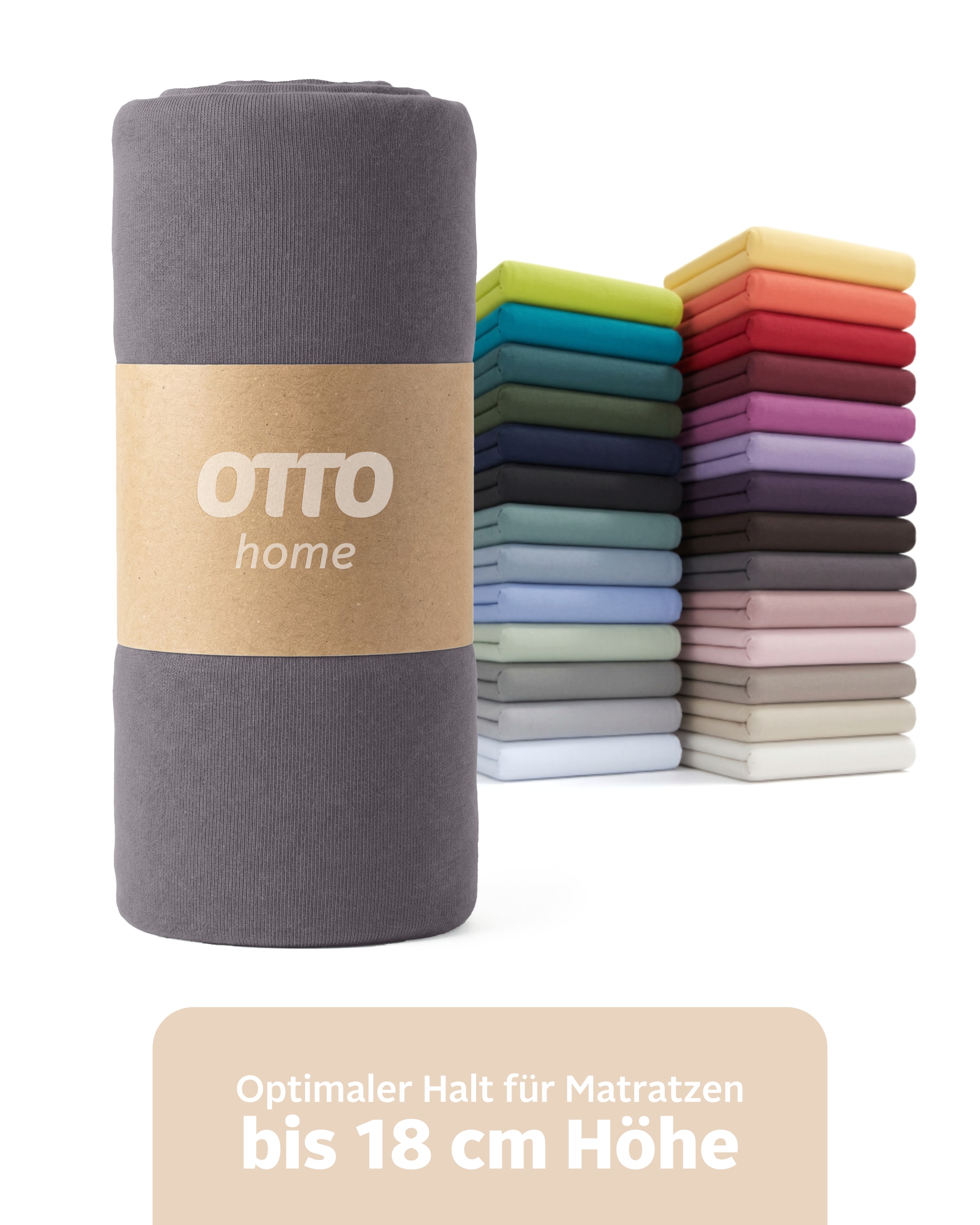 OTTO home Spannbettlaken »PHYSALIS in BASIC und PREMIUM Qualität, 100% Baumwolle« für Matratzen bis 18 cm Höhe, Bettlaken, Spannbetttuch, pflegeleicht
