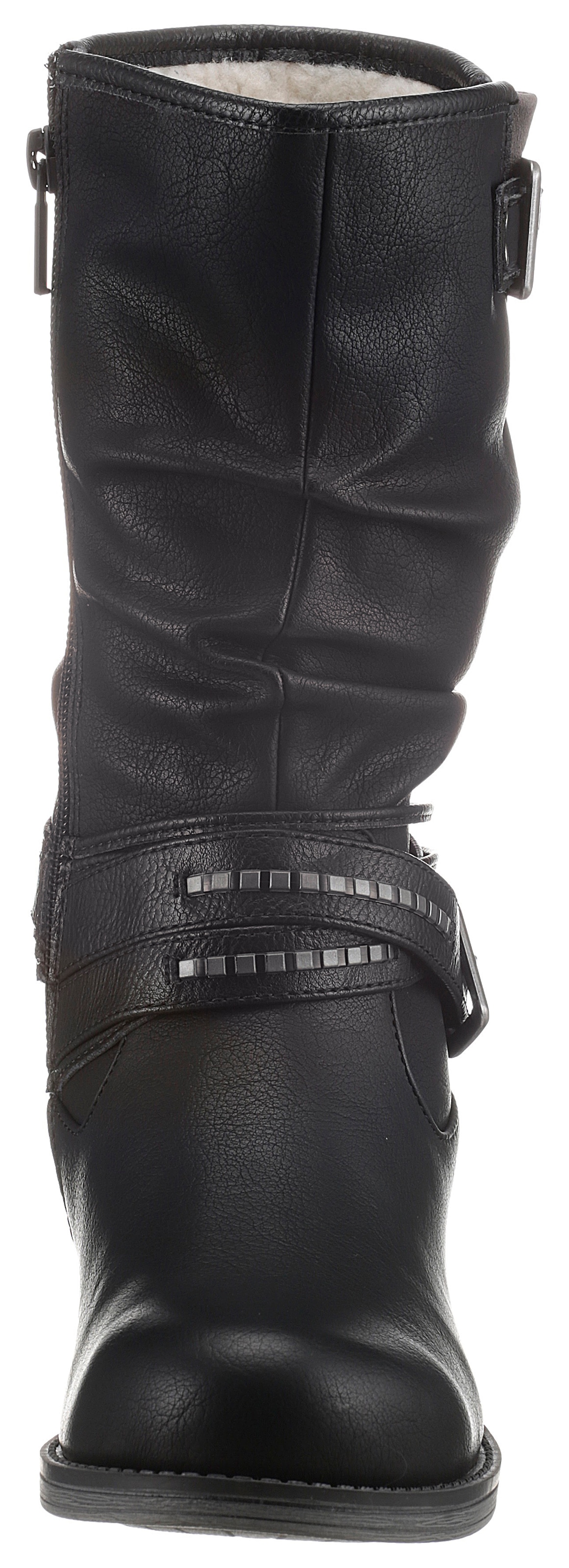 Mustang Shoes Winterstiefel, mit Zierschnallen am slouchy Schaft