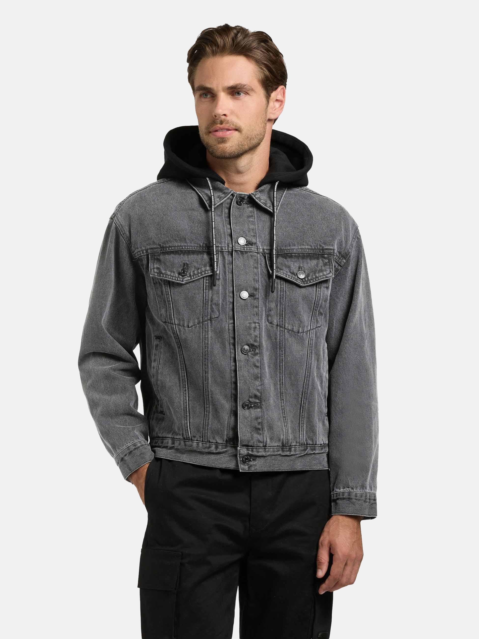 khujo Jeansjacke »Jeansjacke Jokin« mit Kapuze Herren Denim-Jacke mit Sweat-Kapuze