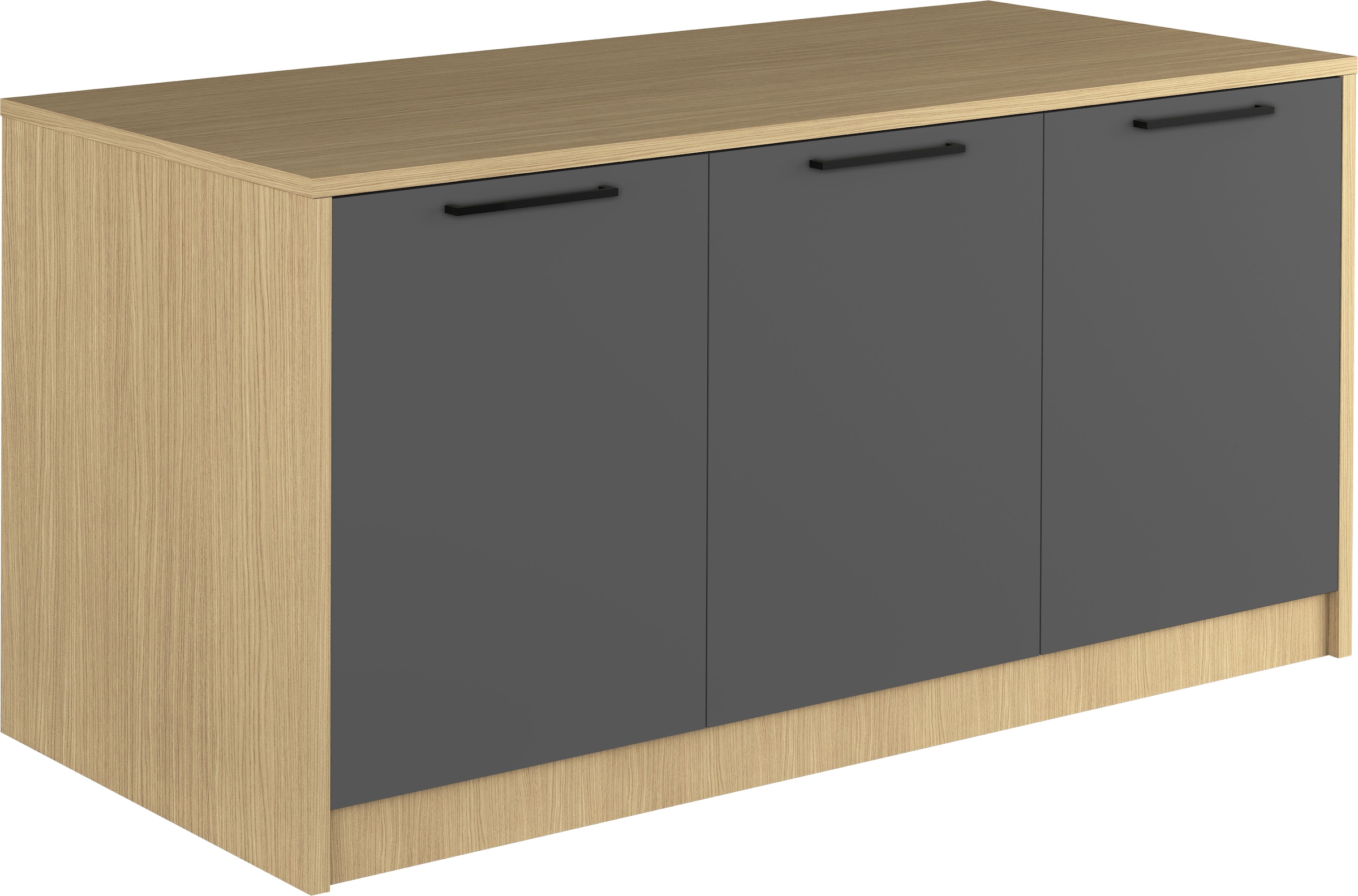 KOCHSTATION Kücheninsel »KS-Luna« Breite 170 cm, 3 Türen, 6 Innenfächer, 3 Essplätze, gedämpfte Türen