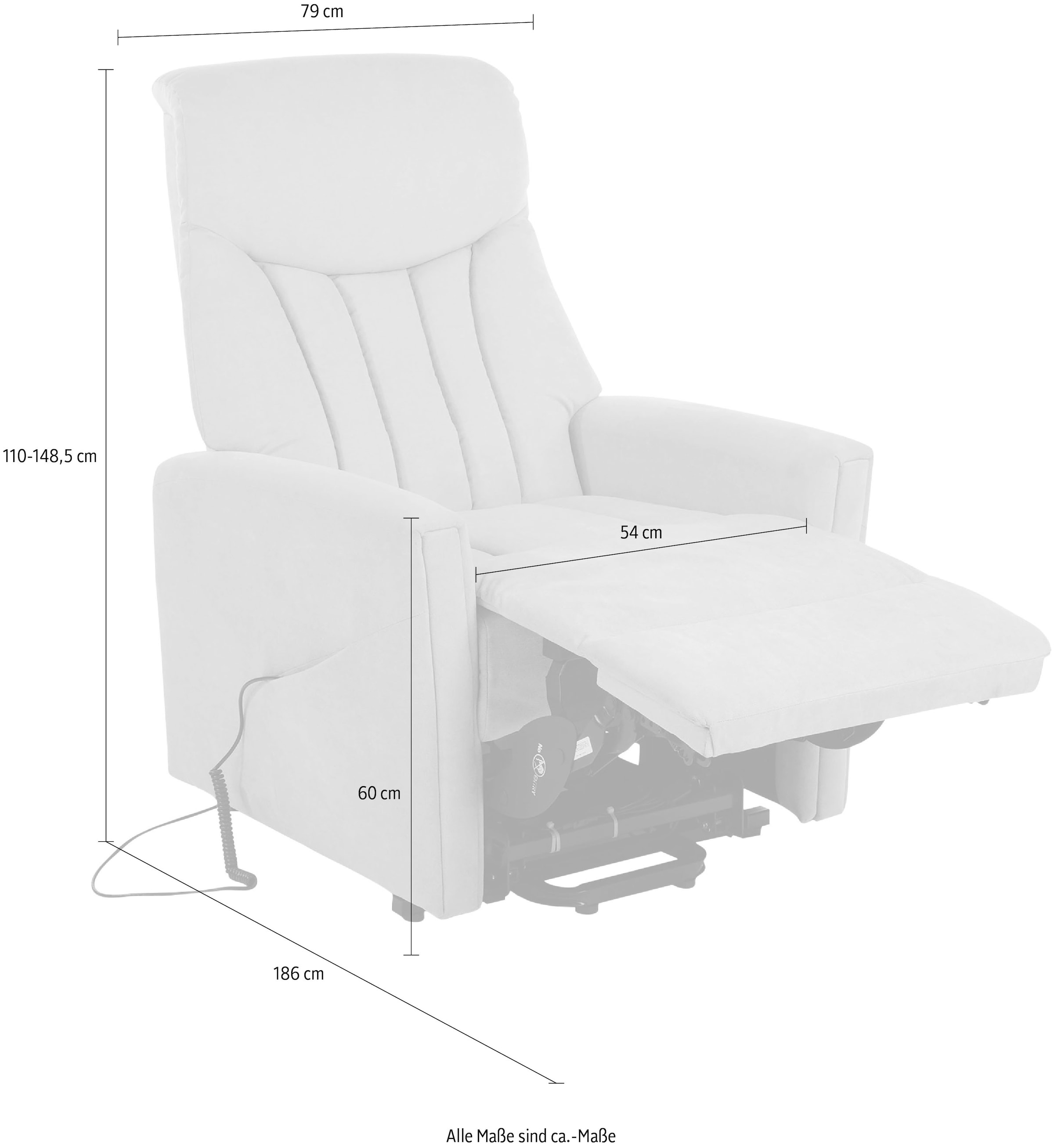 Duo Collection TV-Sessel »Bonnyville 2 mit 2 Motoren, elektrischer Aufstehhilfe«, Relaxfunktion und Taschenfederkern mit Stahlwellenunterfederung