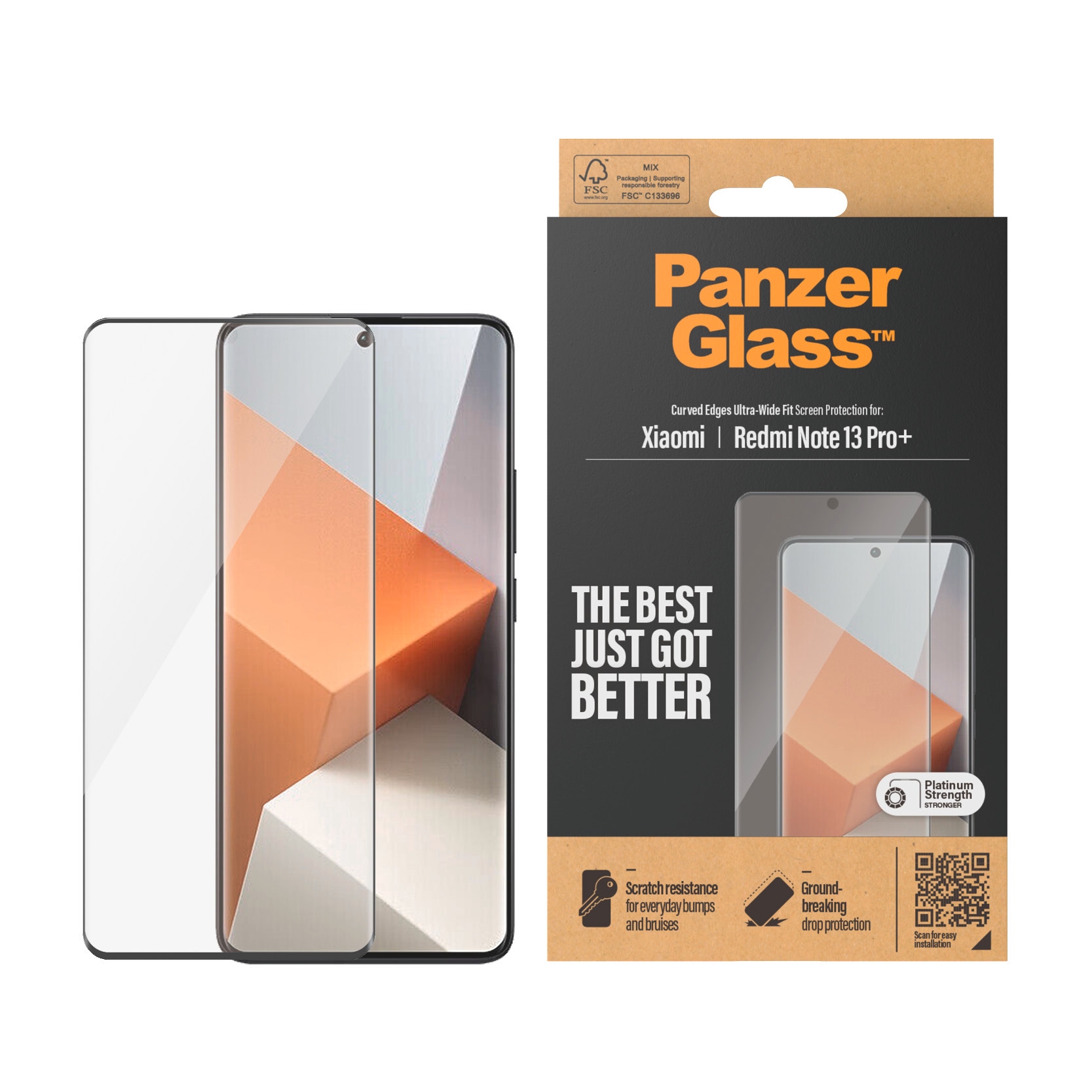 Displayschutzglas »Ultra-Wide Fit Screen Protection«, für Xiaomi Redmi Note 13 Pro+,...