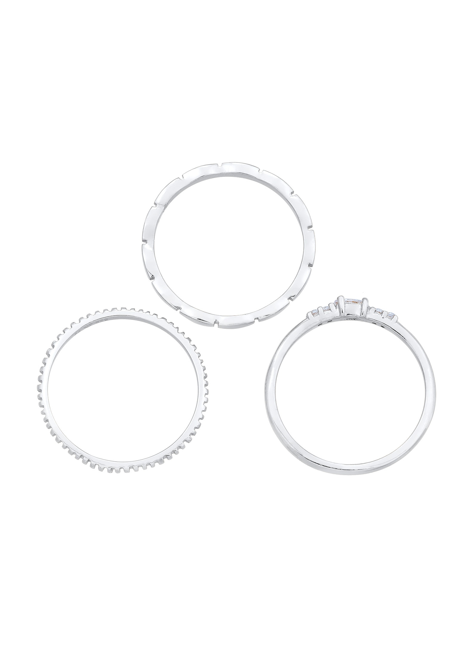 Elli Ring-Set »Ring Zirkonia Marquise Basic Stapelring Set 925 Silber«