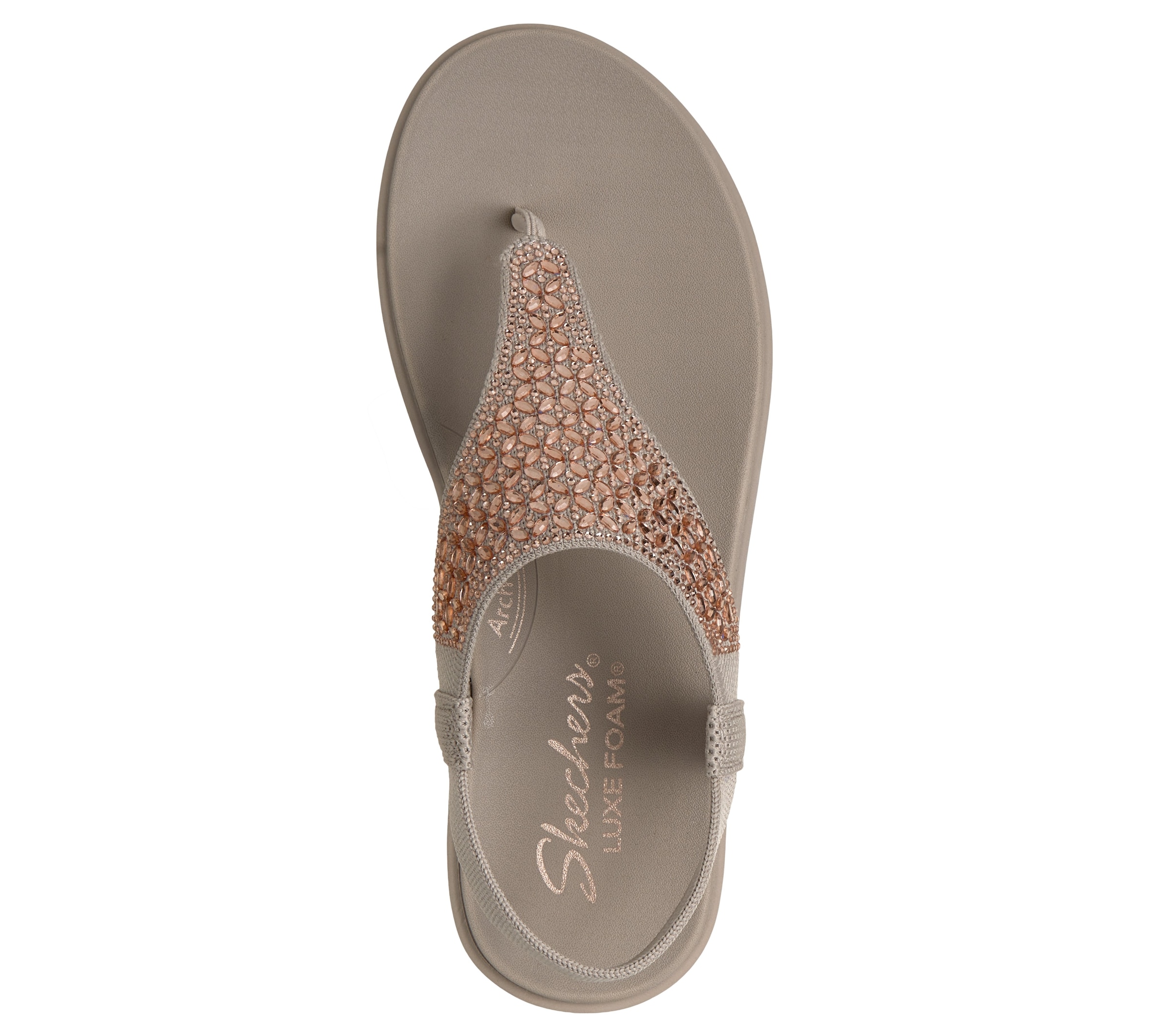 Skechers Sandale »MEDITATION LUXE«  Sommerschuh, Zehentrenner, Strandschuh mit Glitzersteinchen