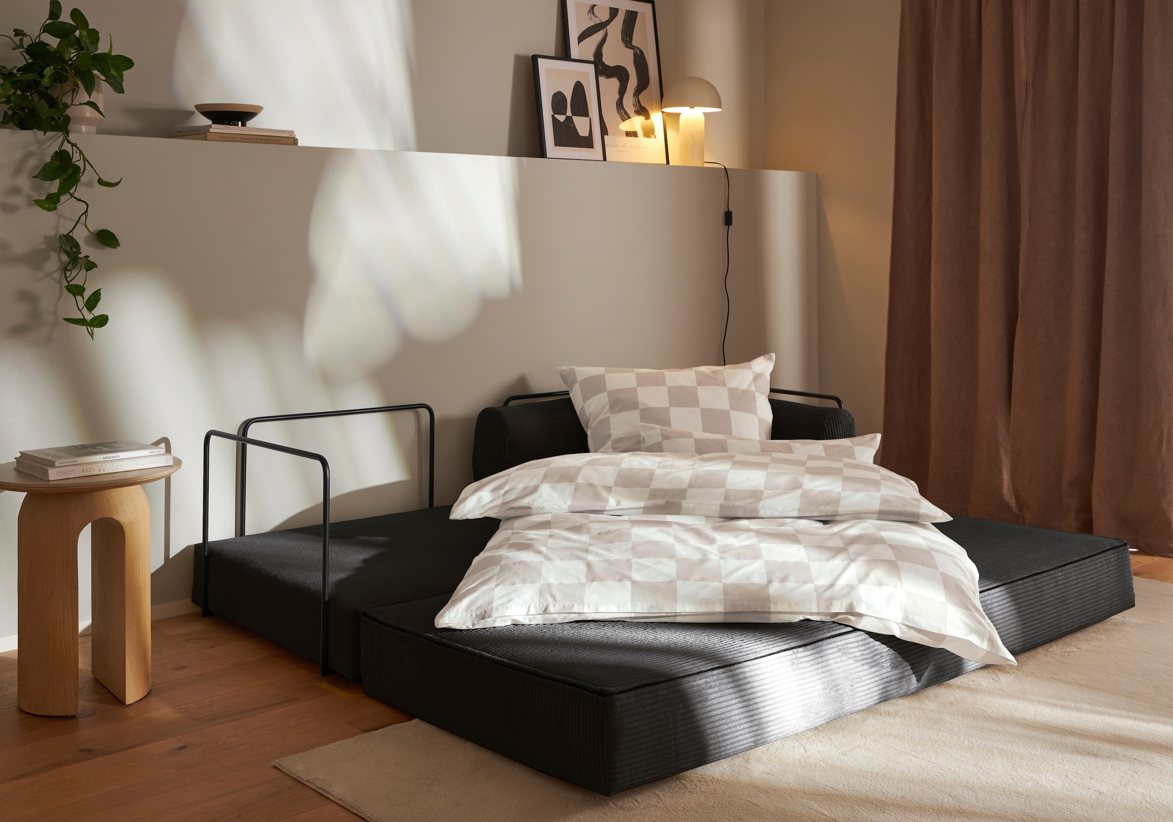 homsy by Ana Johnson Schlafsofa »Folda, Dauerschläfer, Breite 206 cm, Liegefläche 181x198 cm« mit Bett-/Schlaffunktion, Tonnentaschenfederkern mit Boxspringaufbau