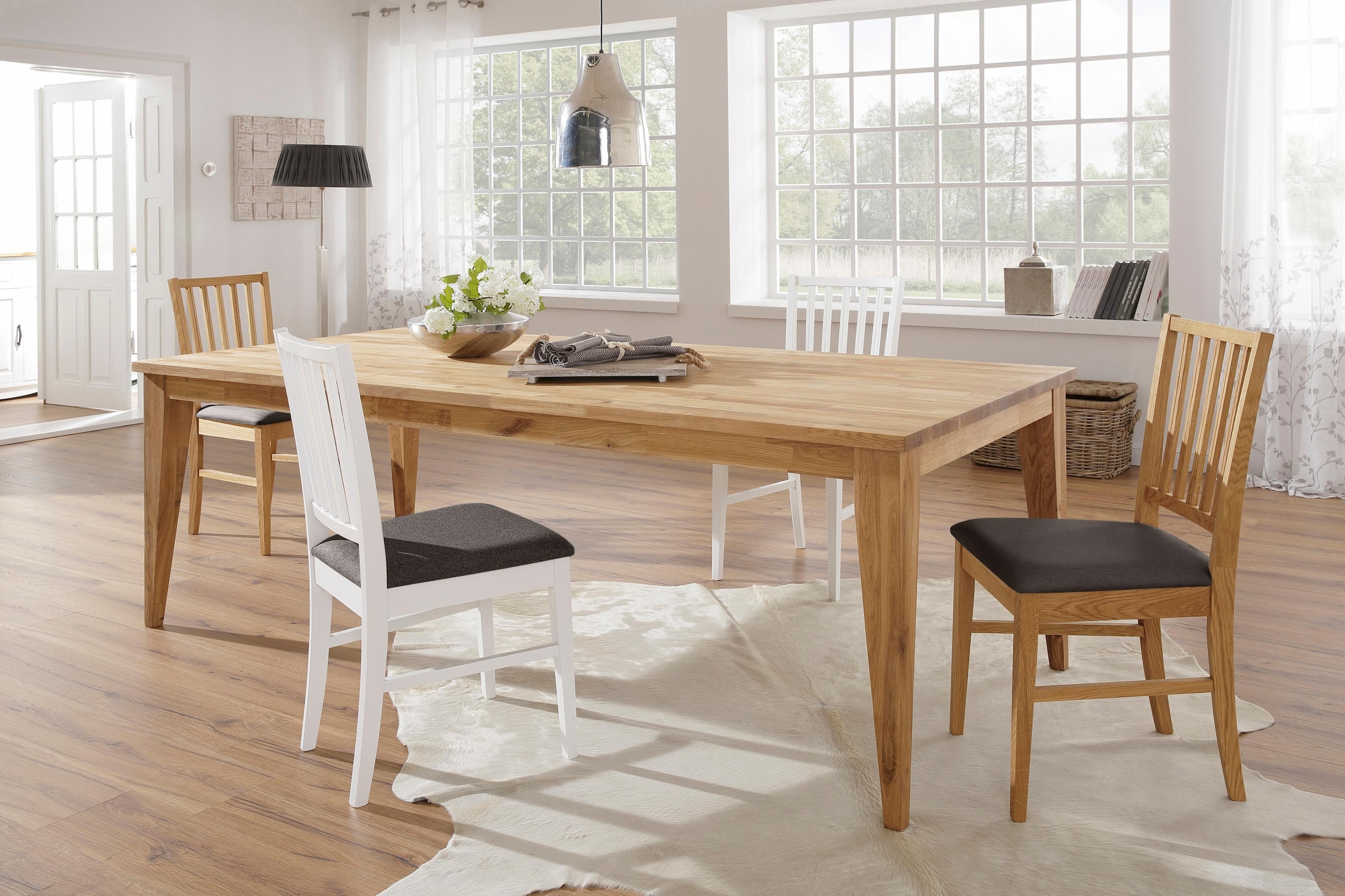 Home affaire Esszimmerstuhl »Ruanda Küchenstuhl TOPSELLER«, (Set), 4 St., Webstoff, im 2er, 4er oder 6er-Set, Holzstuhl