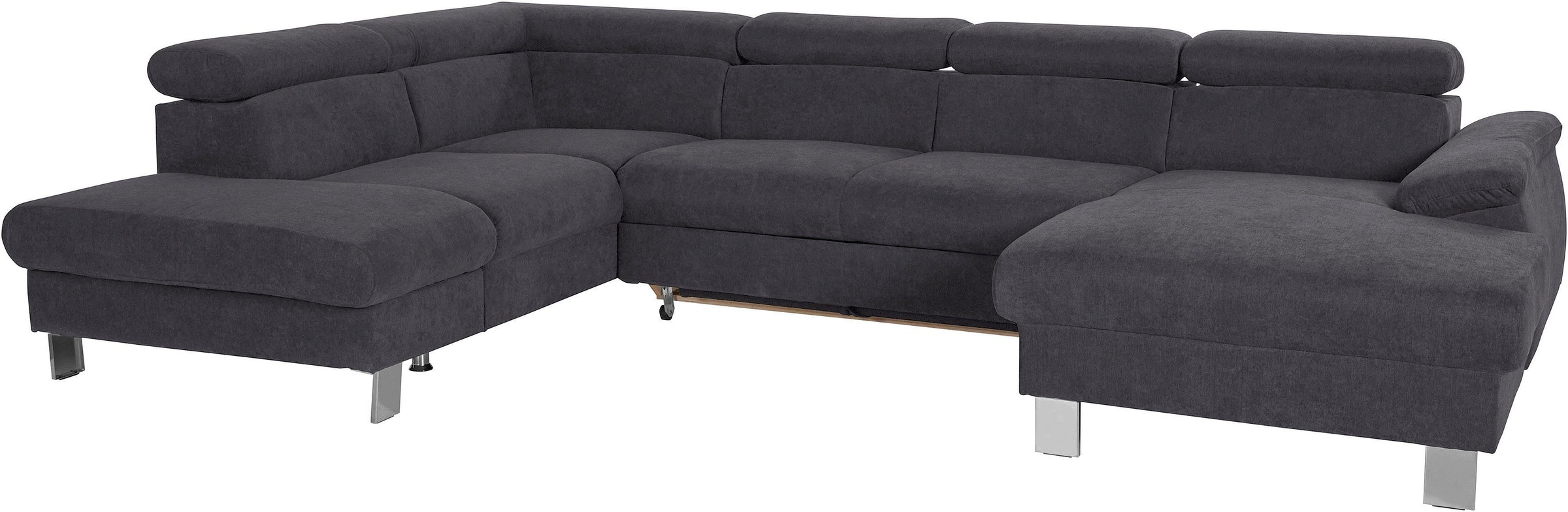 COTTA Polstergarnitur »Komaris U-Form, B: 320 bzw. 100 cm (Set: Wohnlandschaft & Hocker)«, (Set), mit Kopfteilverstellung, optional Bettfunktion, Bettkasten & Licht